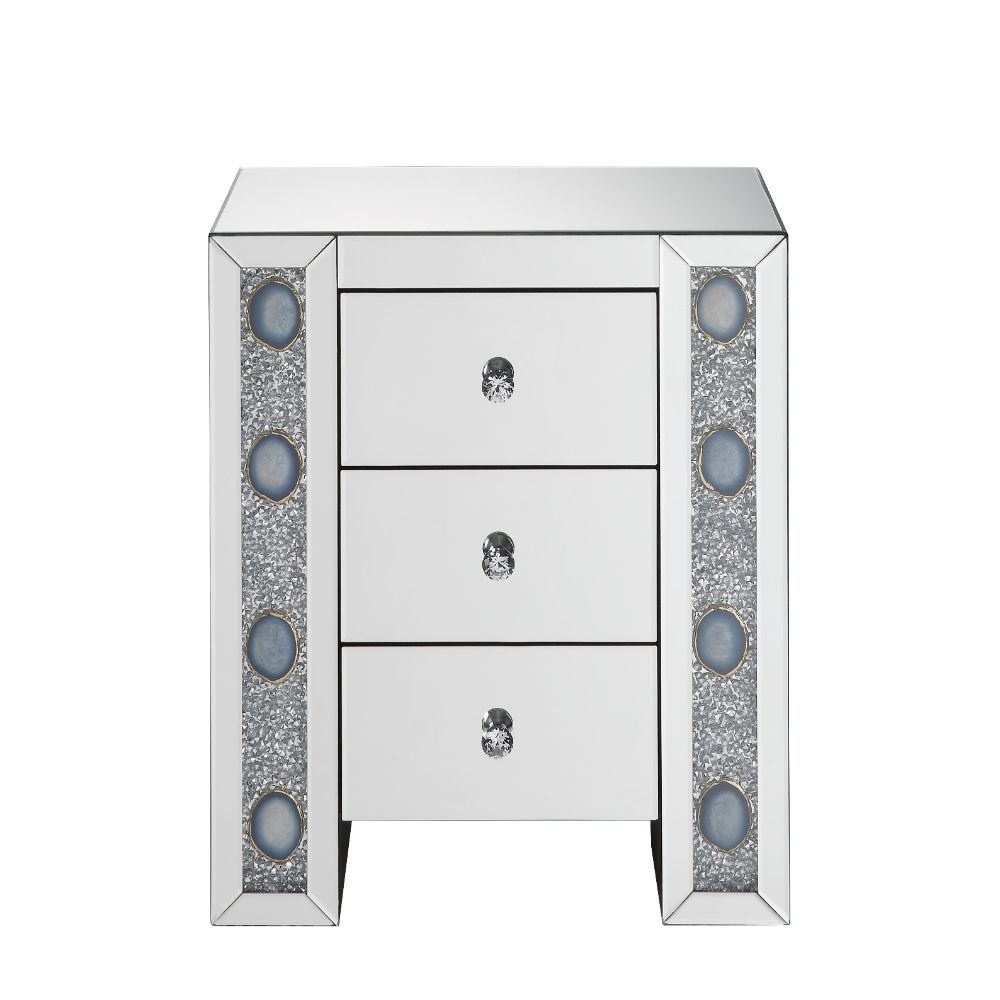 Sonia - Accent Table - Mirrored & Faux Agate Stone, silver, view 8