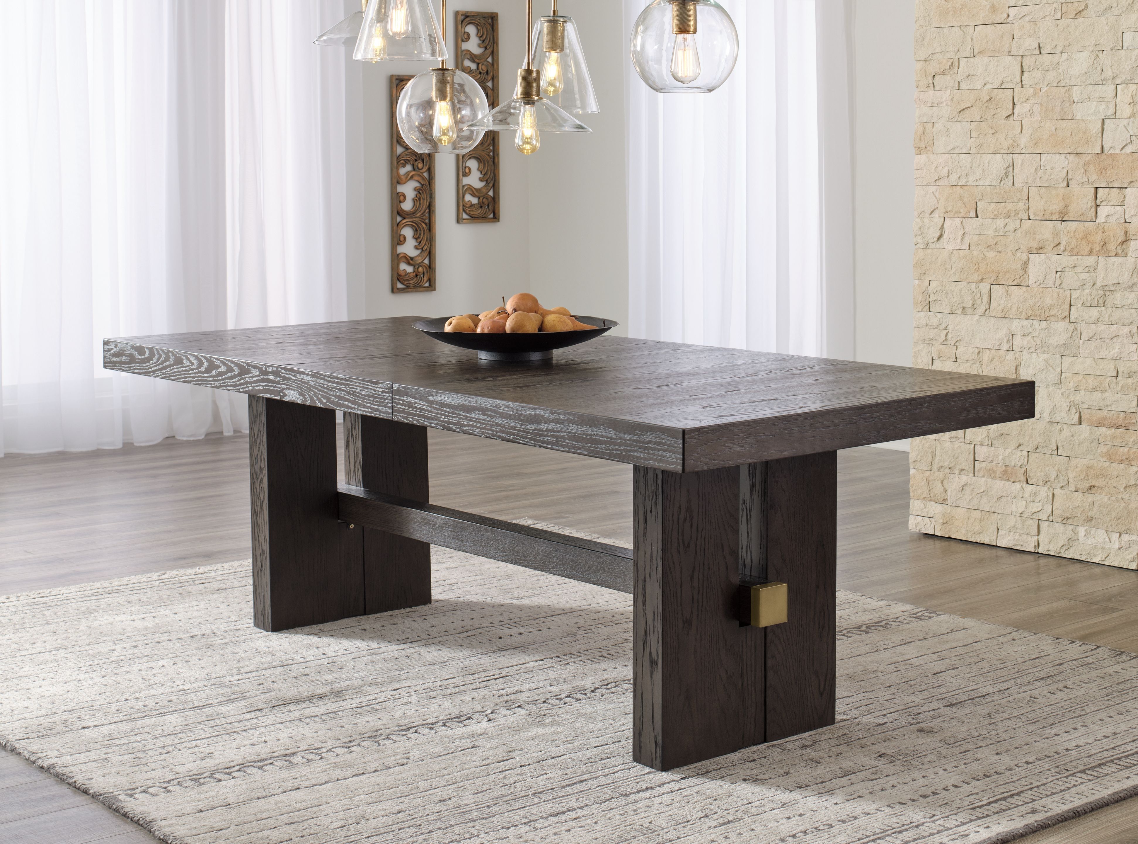 Burkhaus - 8 Pc. - Dining Room Extension Table, 4 Side Chairs, 2 Arm Chairs, Server - Dark Brown