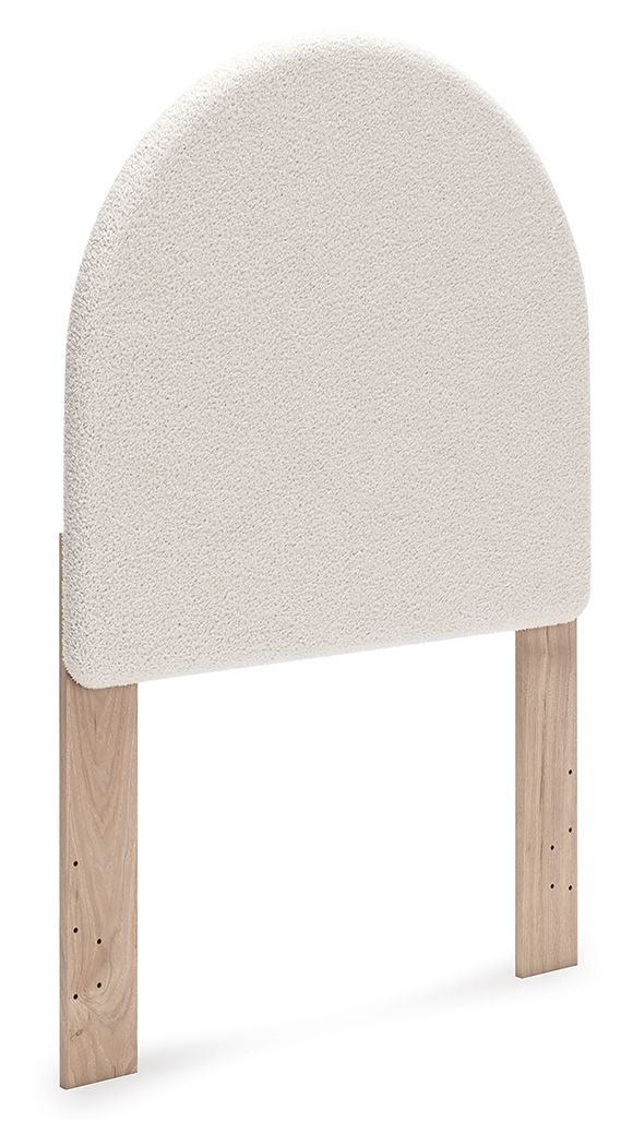 Arloster – Twin Upholstered Panel Headboard – White / Tan