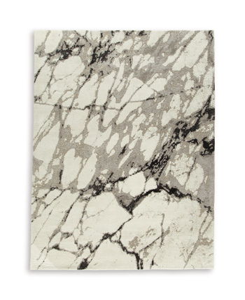 Worthbrook – 9′ x 12′ Rug – White / Black / Gray