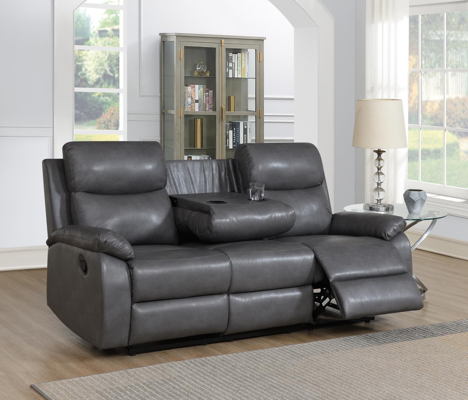 U185 - 3 Piece Living Room Set (Motion Sofa & Motion Loveseat, Motion Chair) - Gray