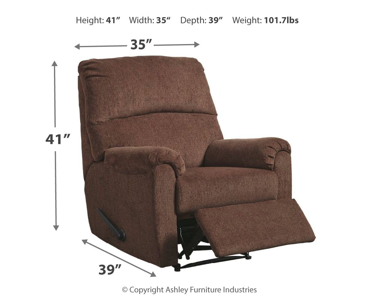 Ashley Furniture Nerviano - Zero Wall Recliner - Chocolate - Image 4