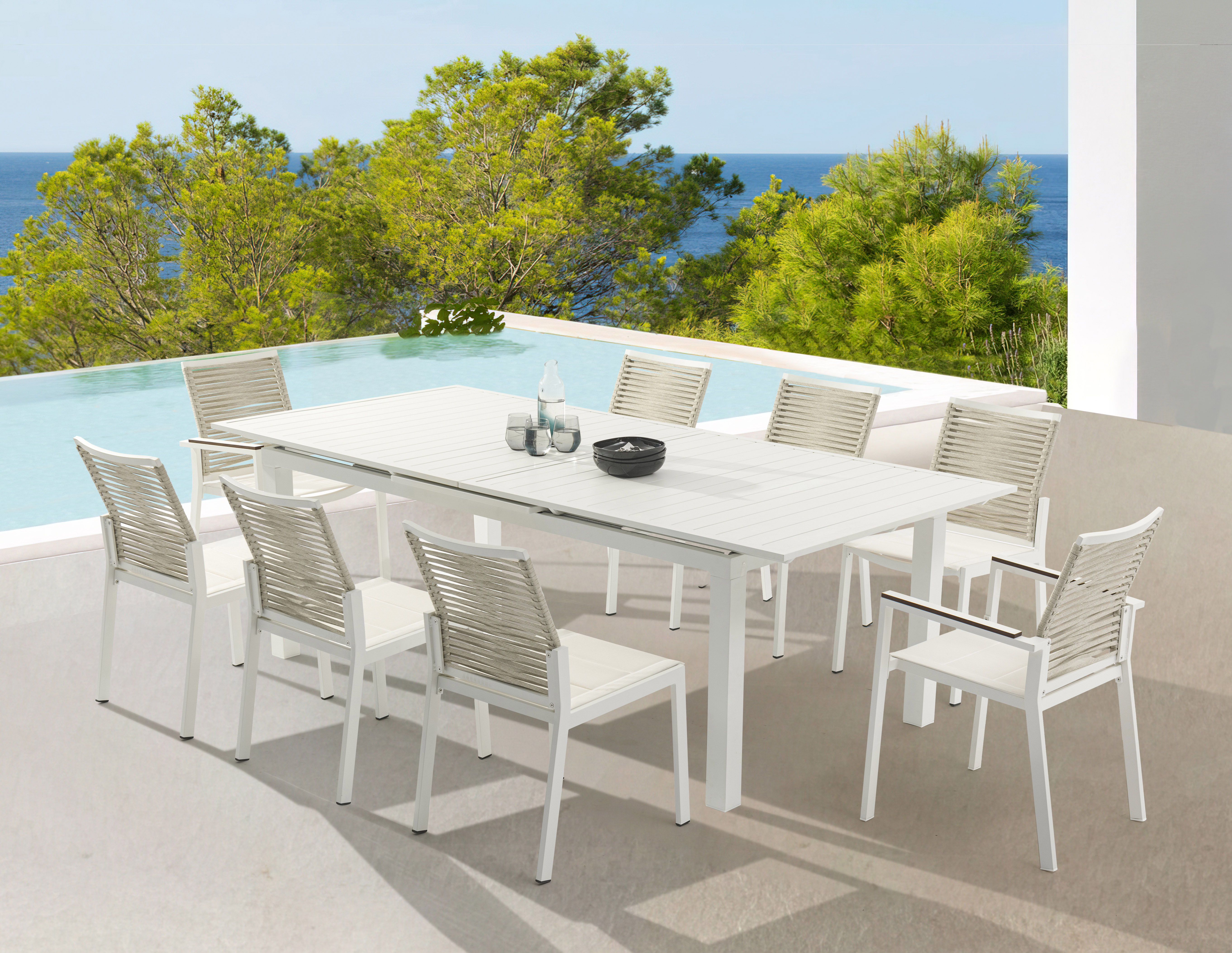 Maldives - Outdoor Patio Dining Table - White