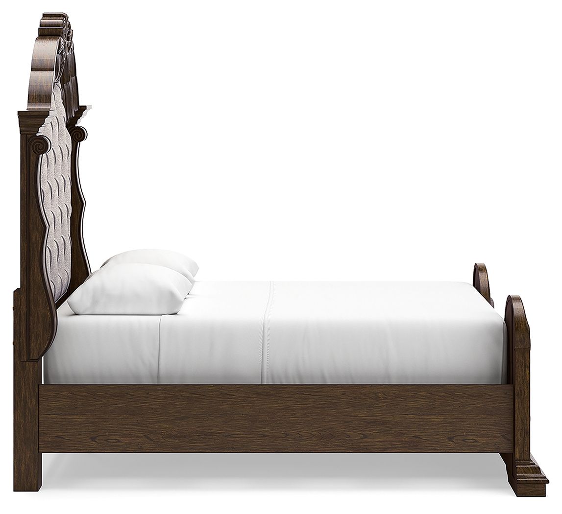 Ashley Furniture Maylee - Queen Upholstered Bed - Dark Brown - Image 6