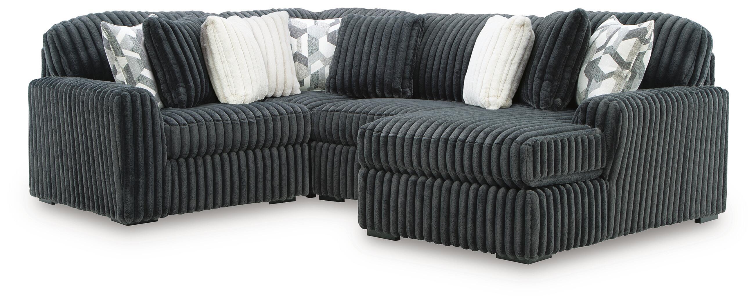 4 Pc · Sectional With RAF Corner Chaise And Armless Chair