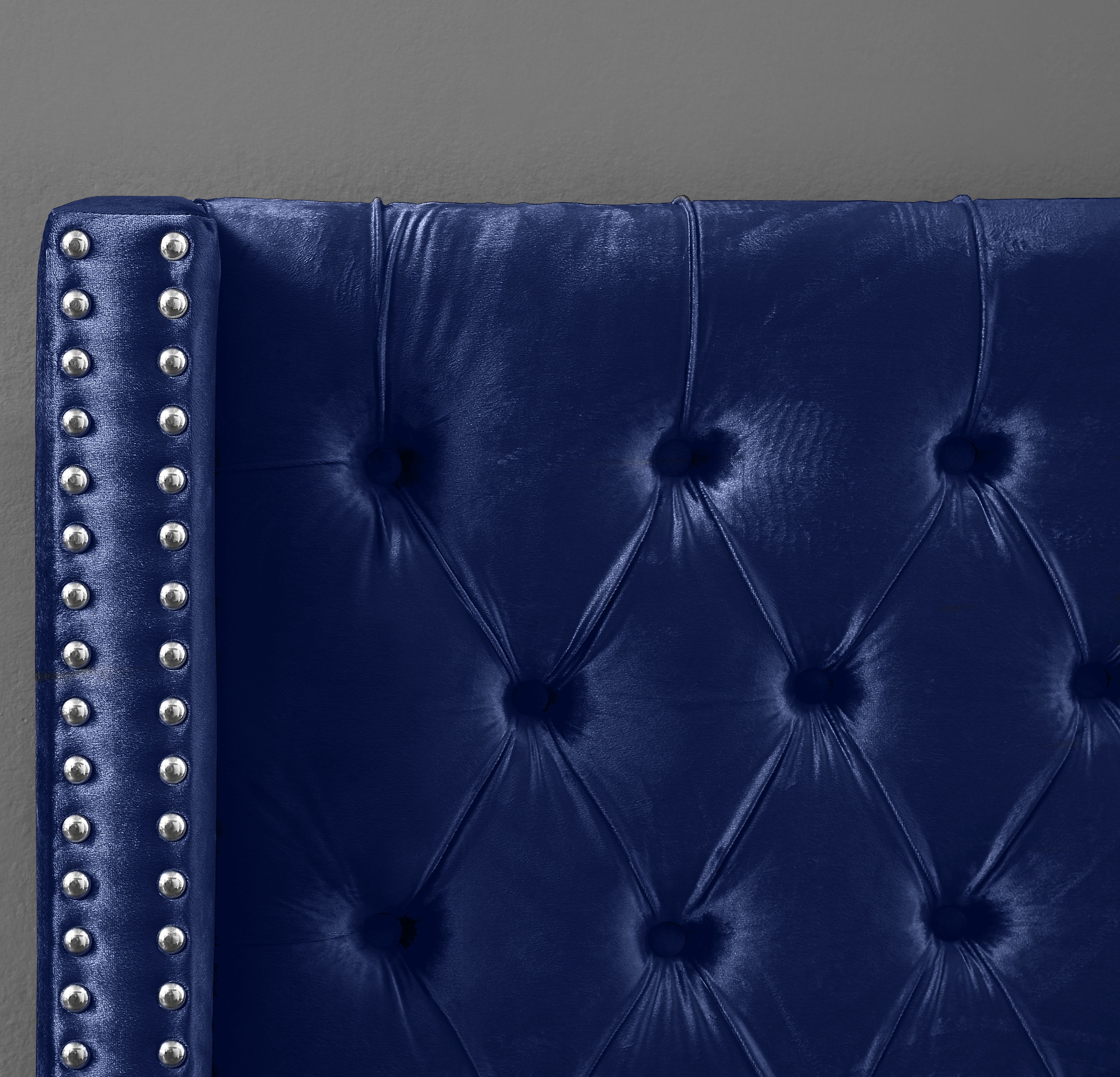 Aiden - Upholstered Twin Bed - Navy