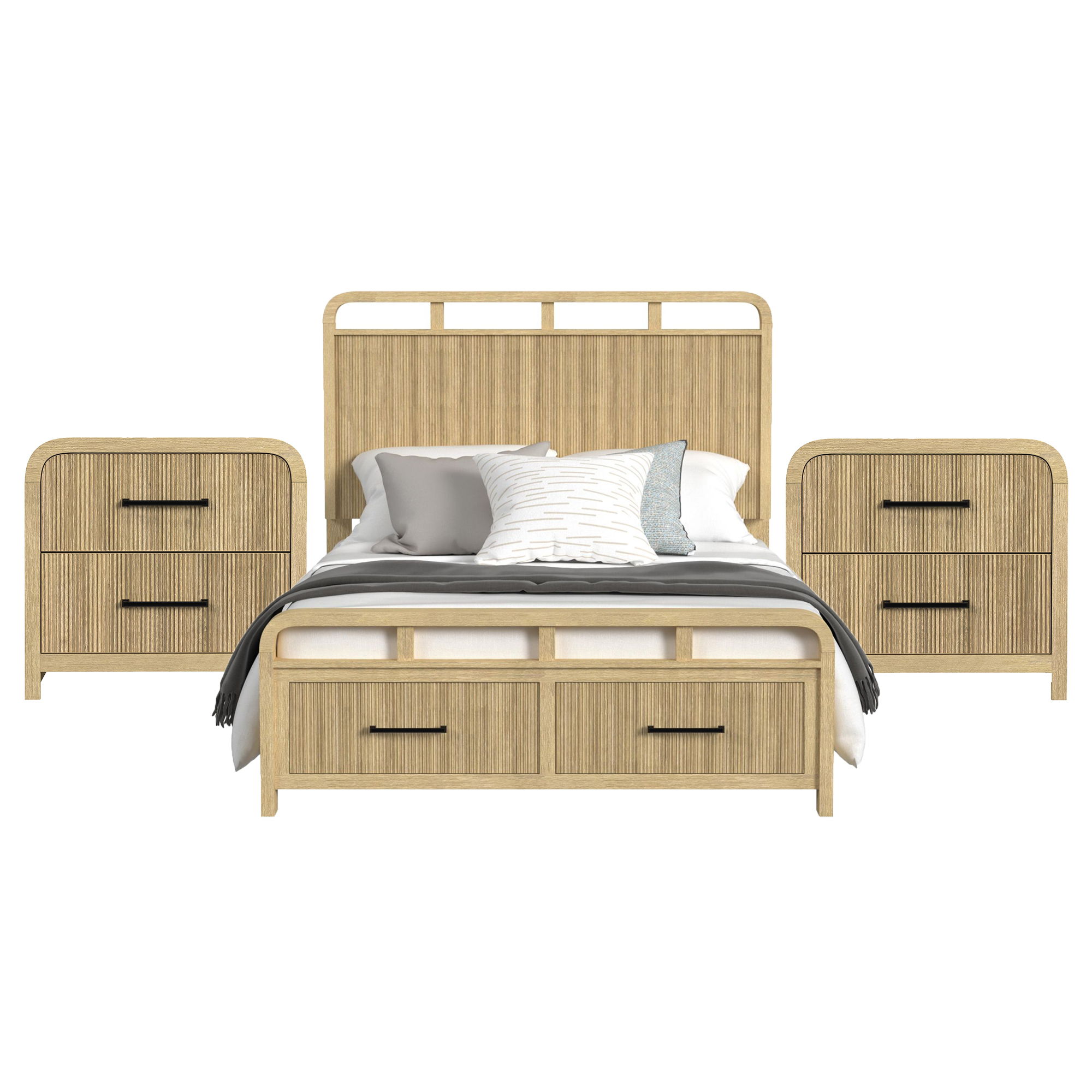 Full · 3 Pc · Bedroom Set With 2 Nightstands
