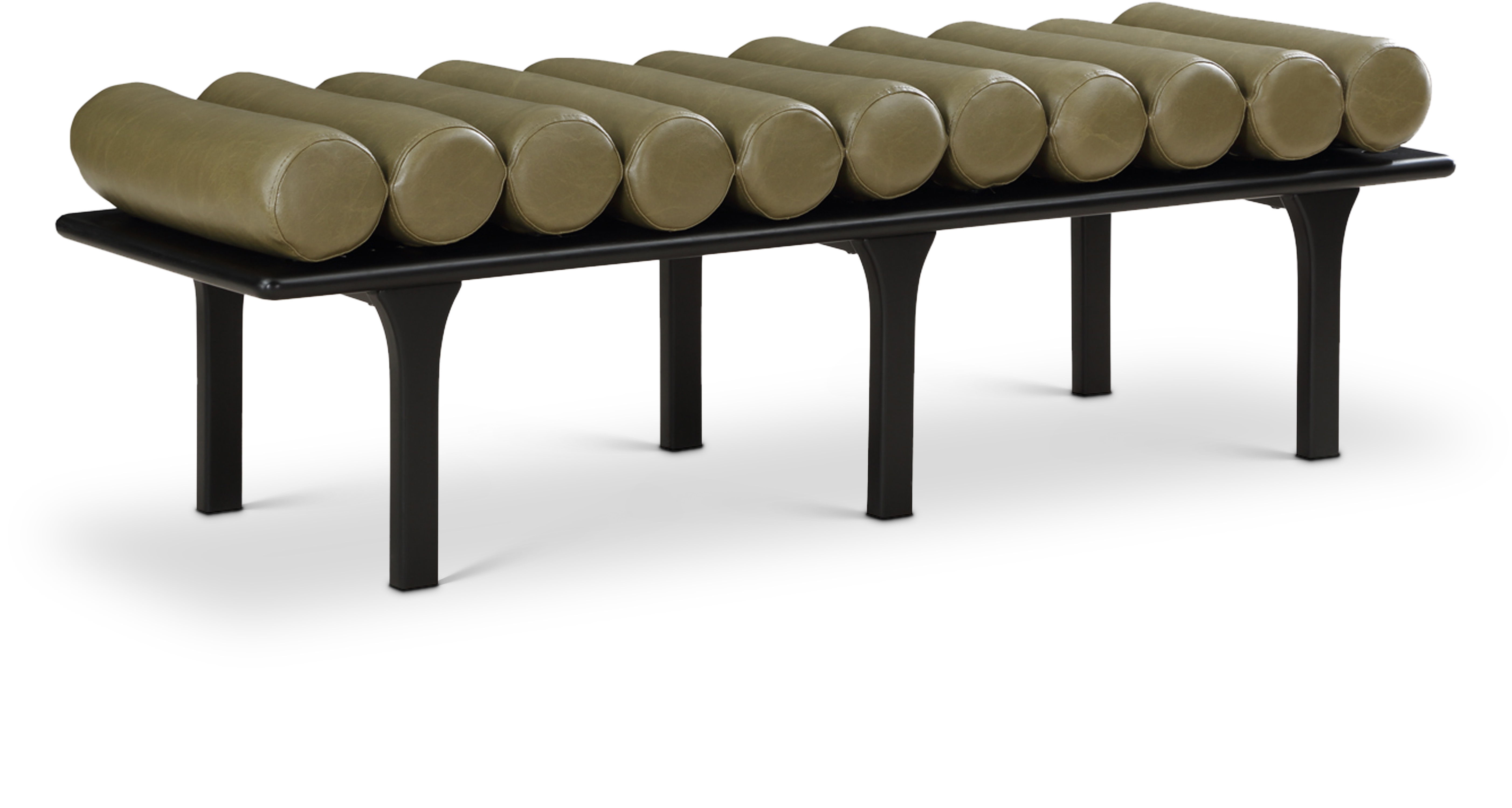 Landon - Bench With Black Base - Olive Green