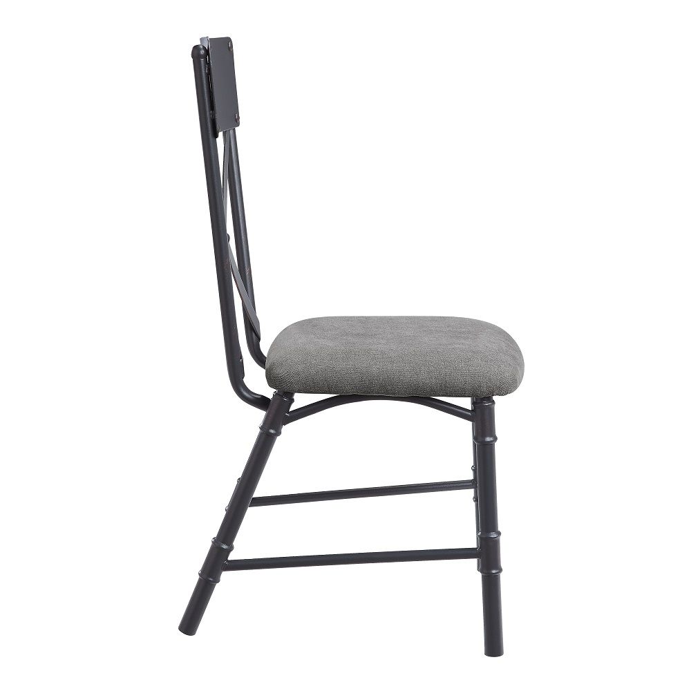 Edina - Side Chair (Set of 2) - Gray Fabric, Oak & Sandy Black, dark gray, view 2