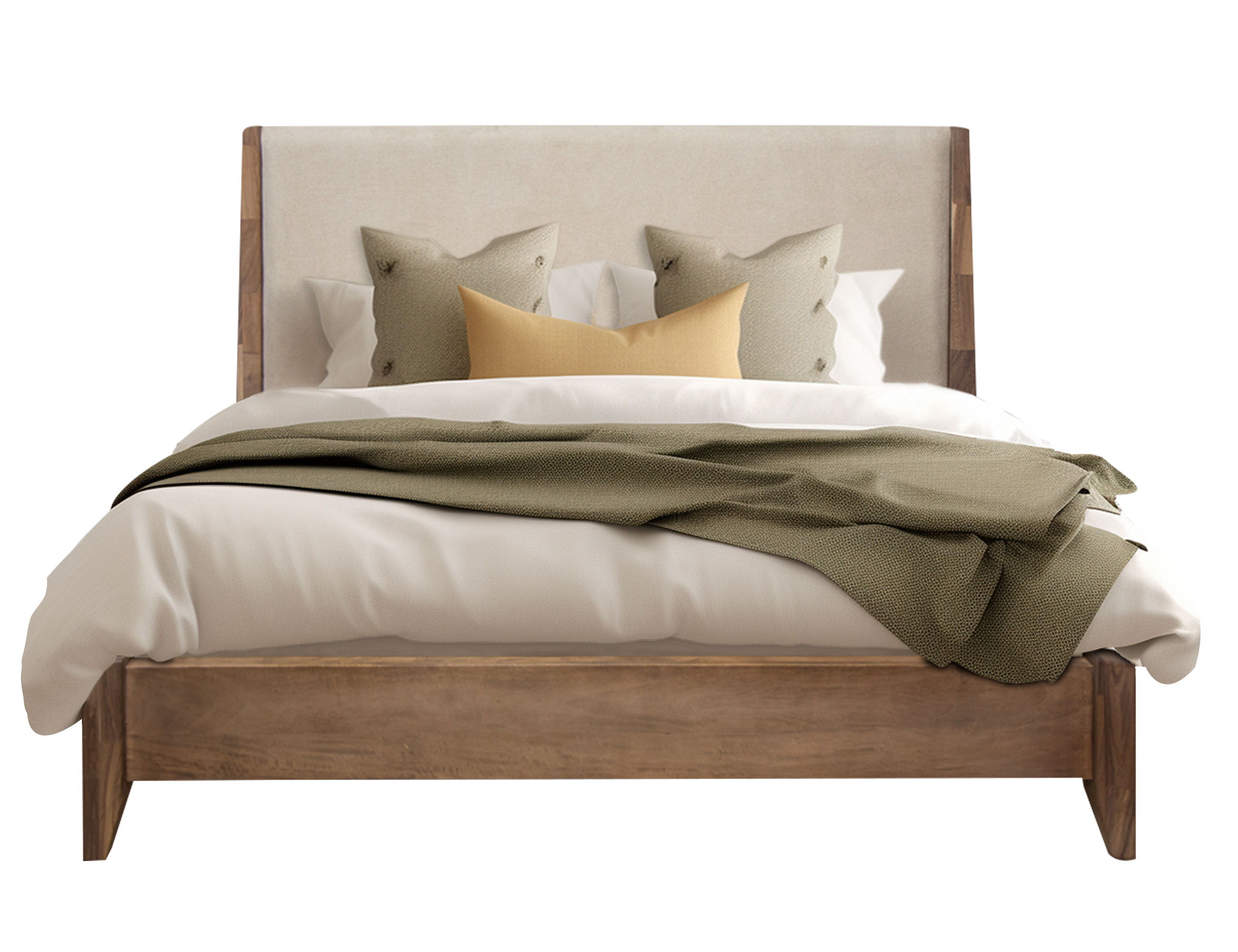 International Furniture Direct Parota Nova - King Platform Bed - Brown Cappuccino