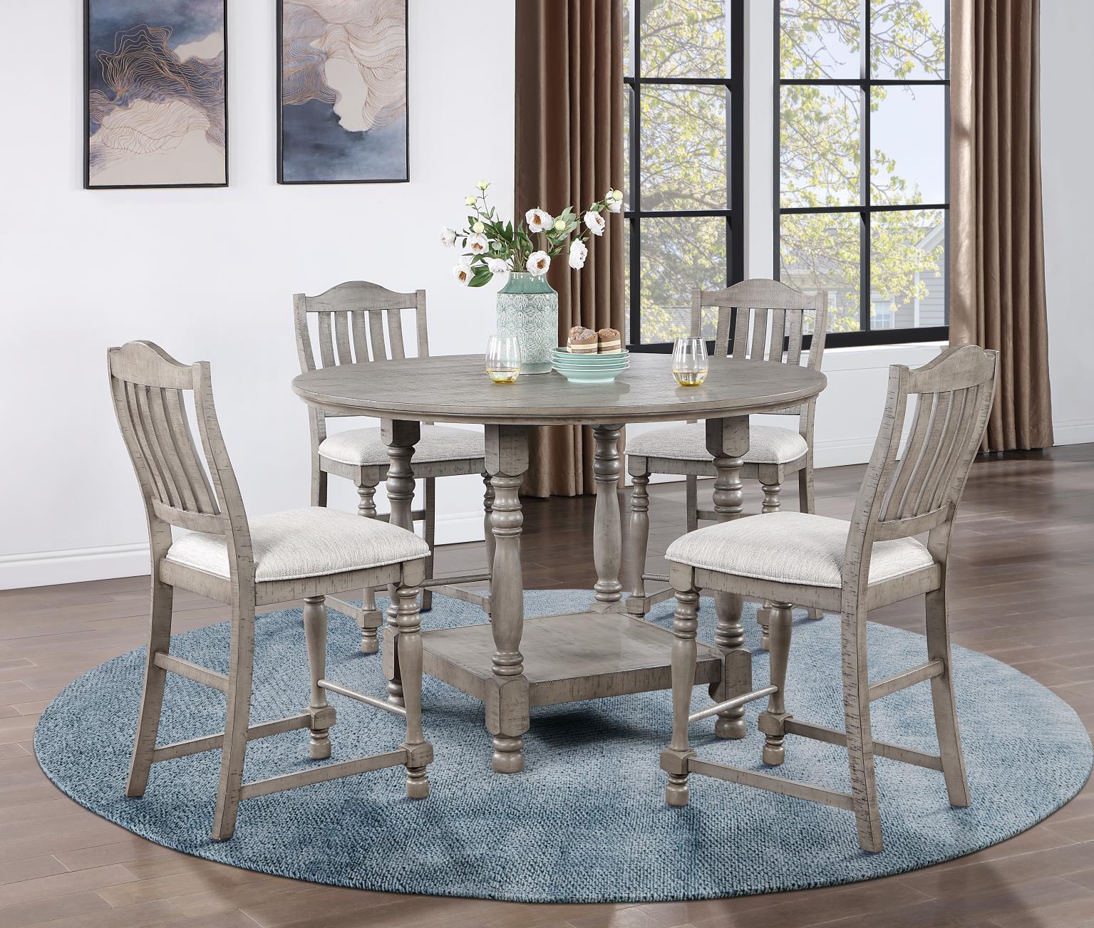 D114 - 5 Piece Dining Room Set (Dining Table, 4 Side Chairs) - Gray