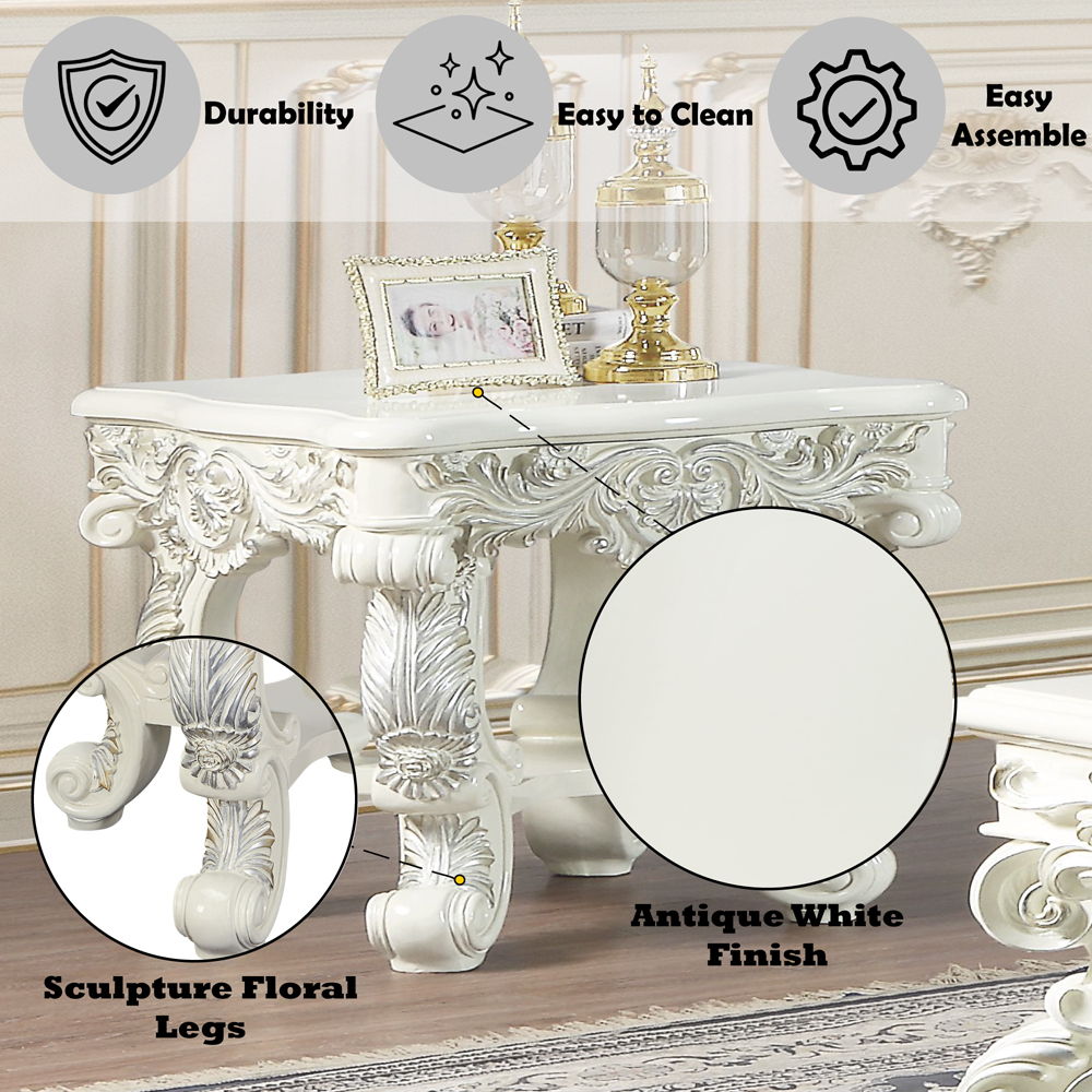 Adara - End Table - Antique White, beige, view 5