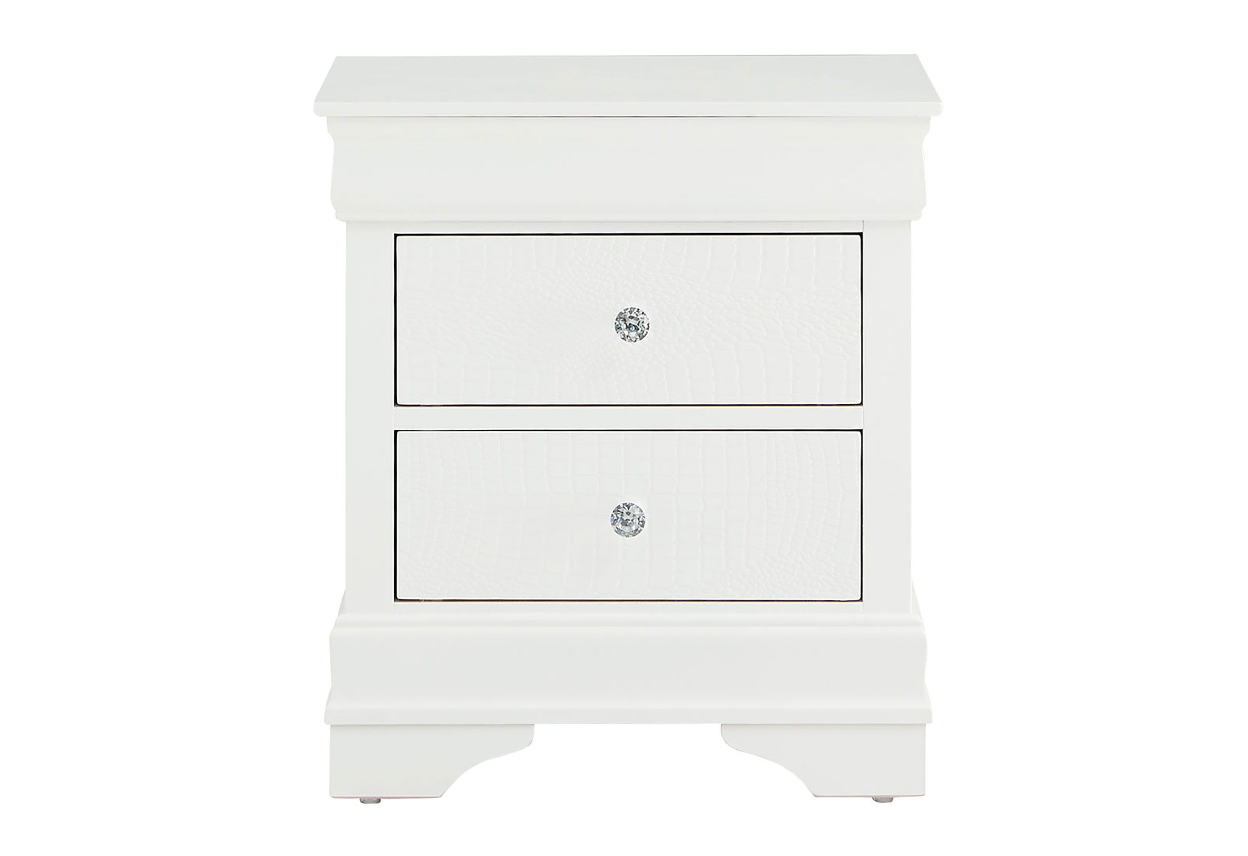 Pompei - Croc Nightstand - Metallic White