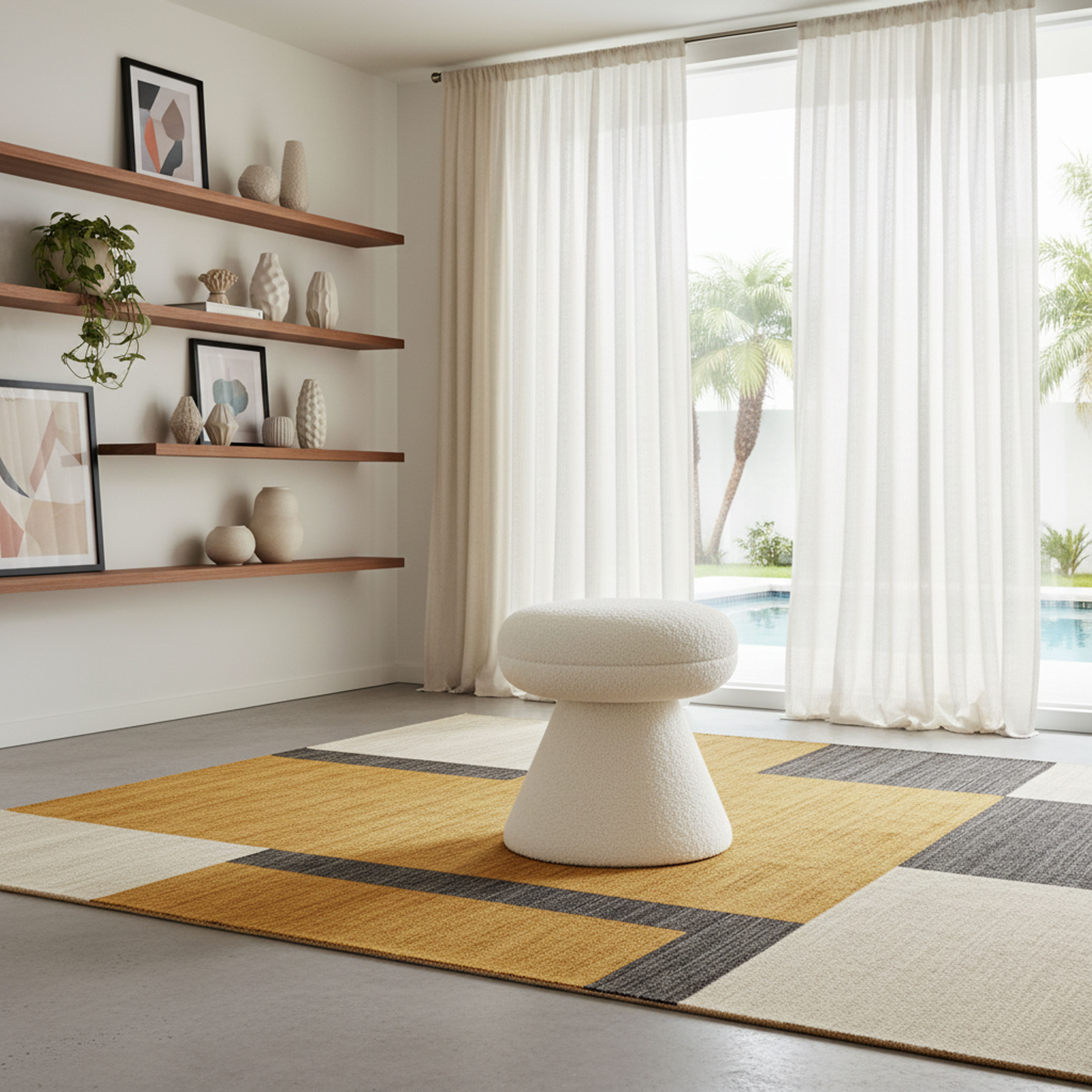 Drum - Ottoman / Stool - Cream