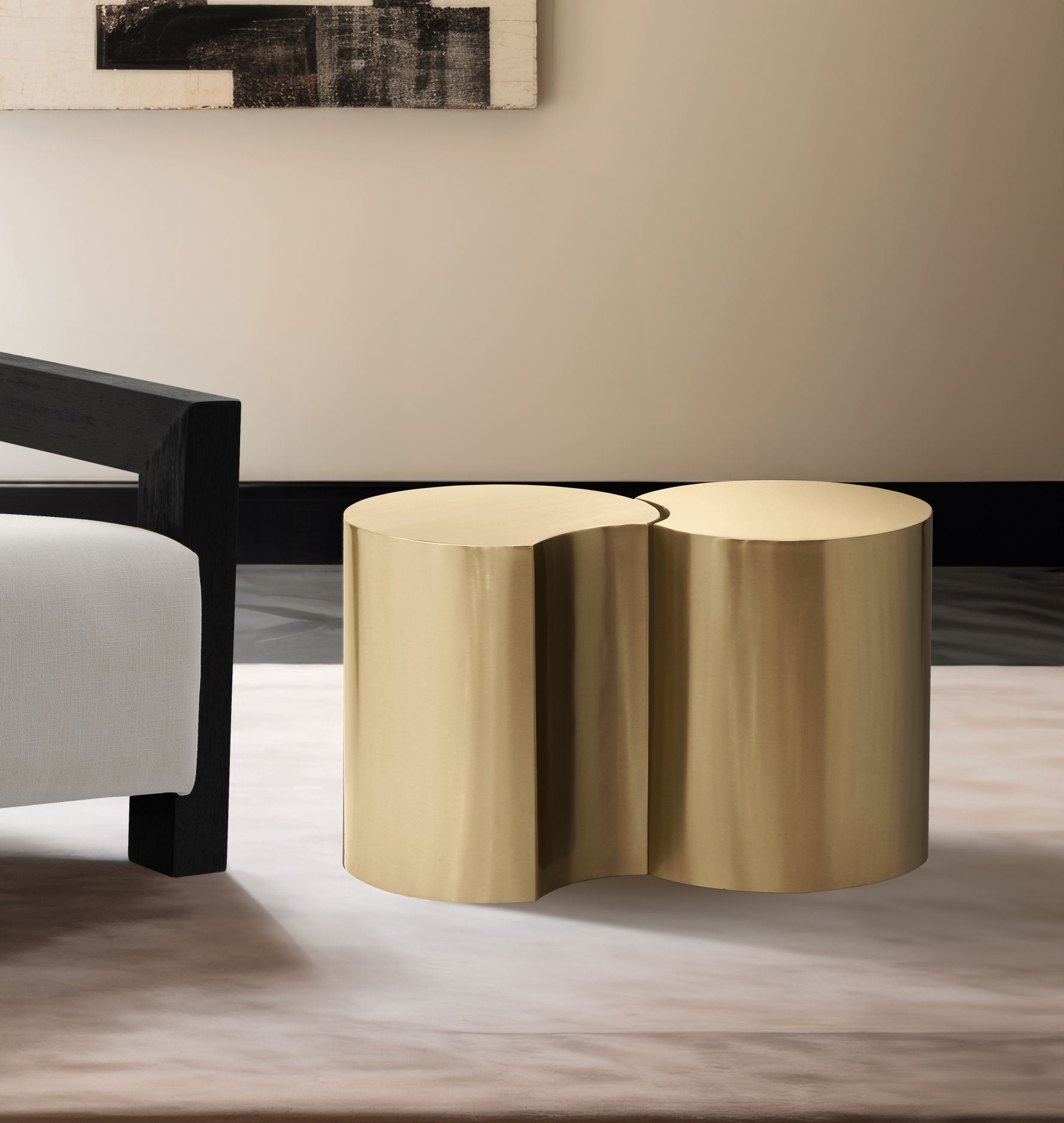 Dimple - 16" 2 Piece Modular End Table - Gold