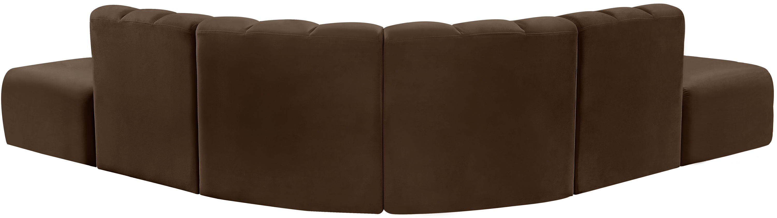 Arc - Velvet 6 Piece Corner Modular Sofa - Brown