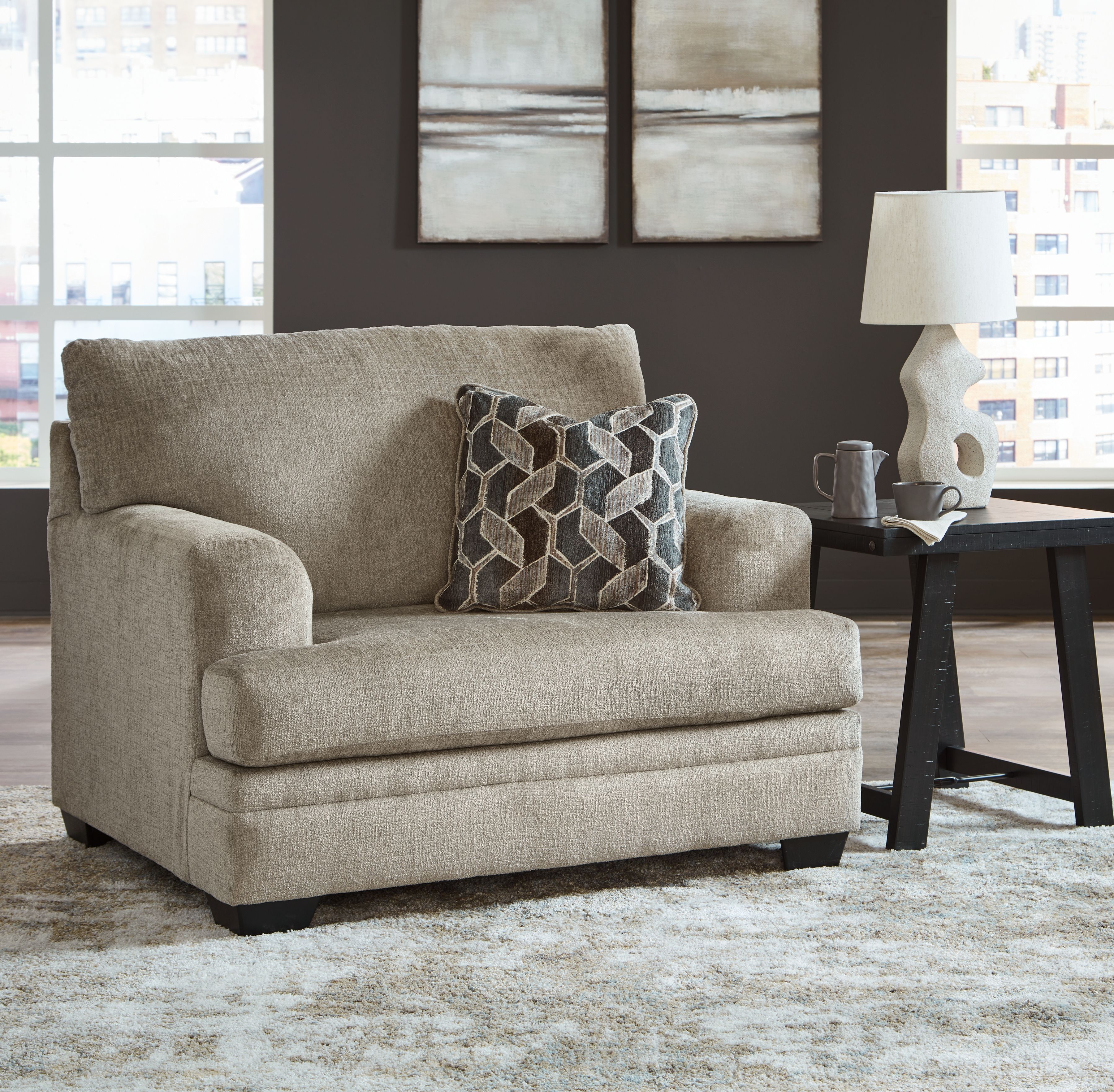 Ashley Furniture Stonemeade - 2 Pc. - Chair And A Half, Ottoman - Taupe - Image 2