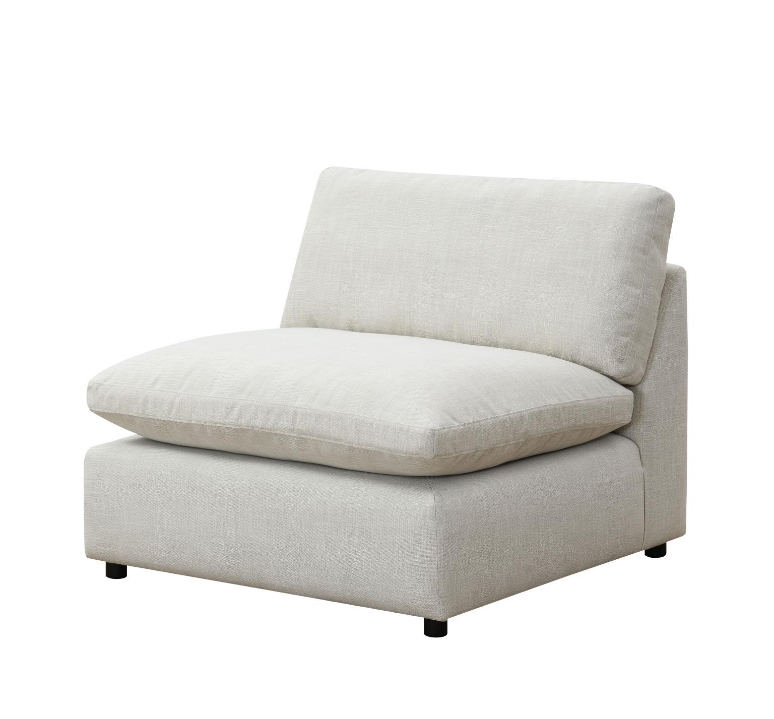 U246 - Linen Armless Chair - White