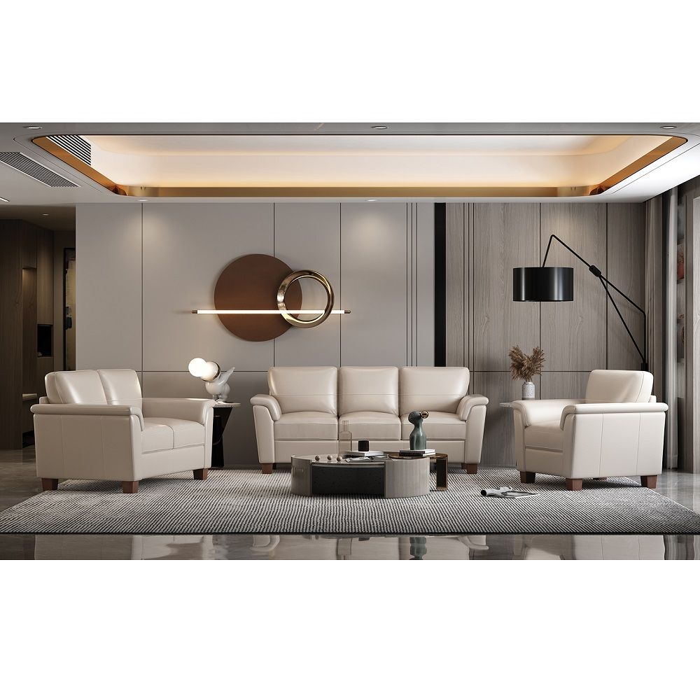 Pacific Palisades - Loveseat - Beige Leather, beige, view 5
