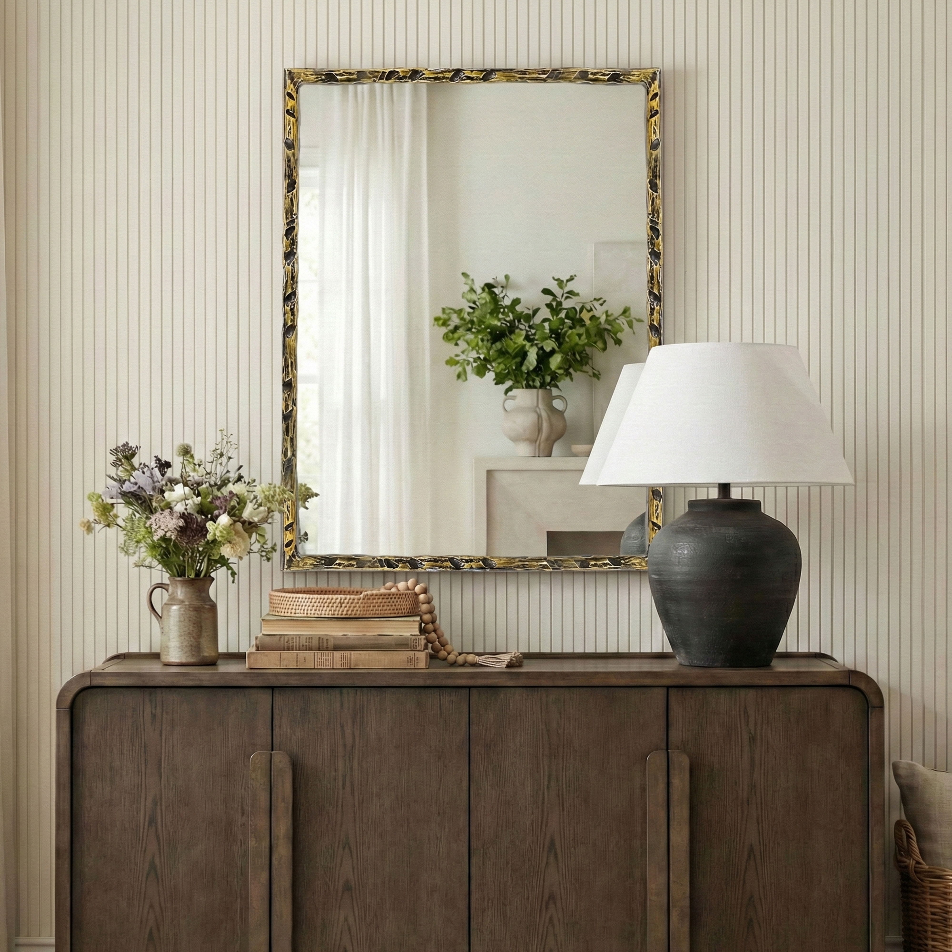 Hammer - 48" x 36" Iron Mirror - Gold