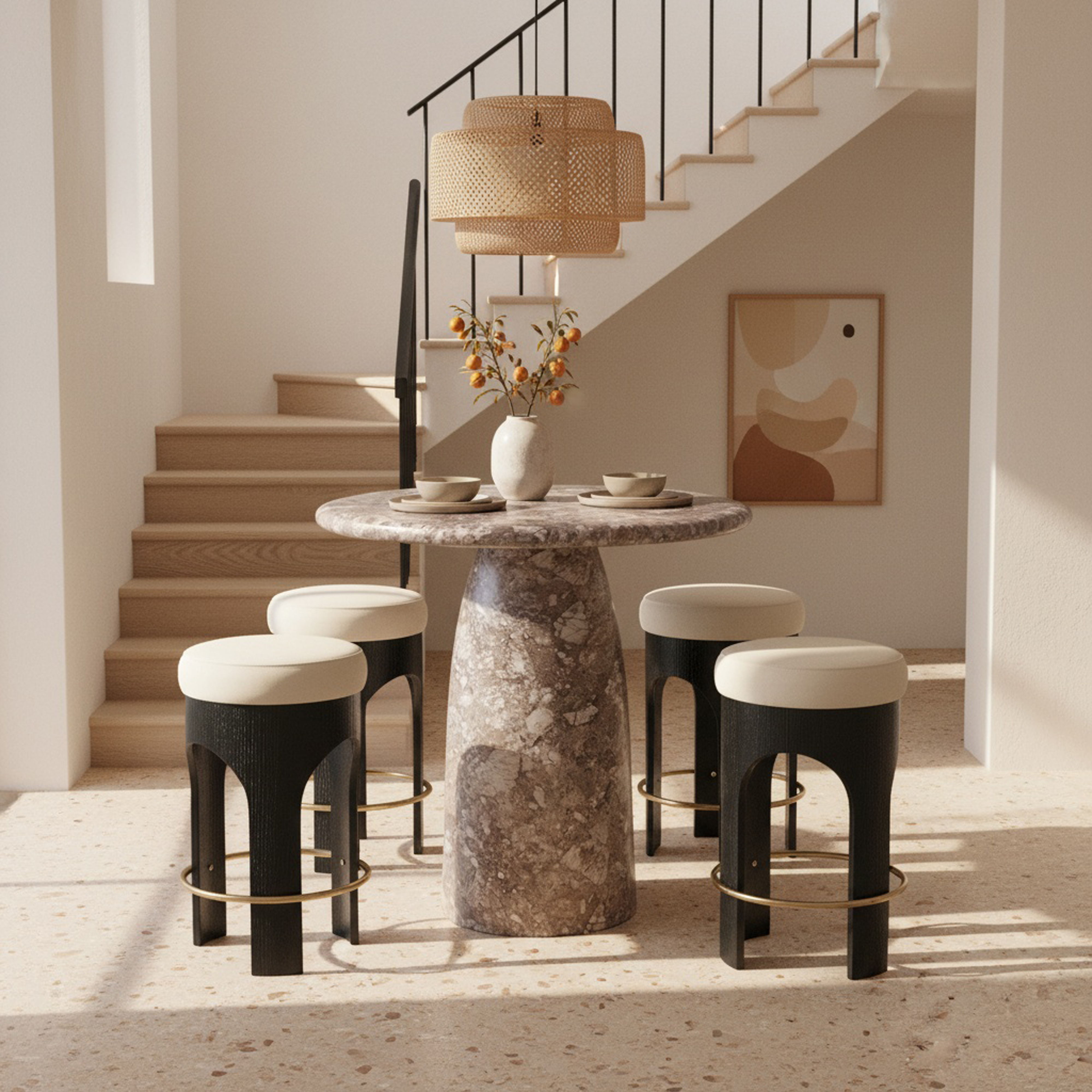 Cosenza - Concrete Indoor / Outdoor Bar Table - Brown