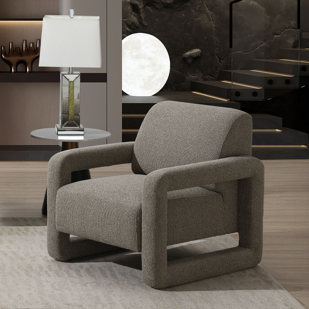 Glenda - Accent Chair - Gray Chenille, gray, view 5