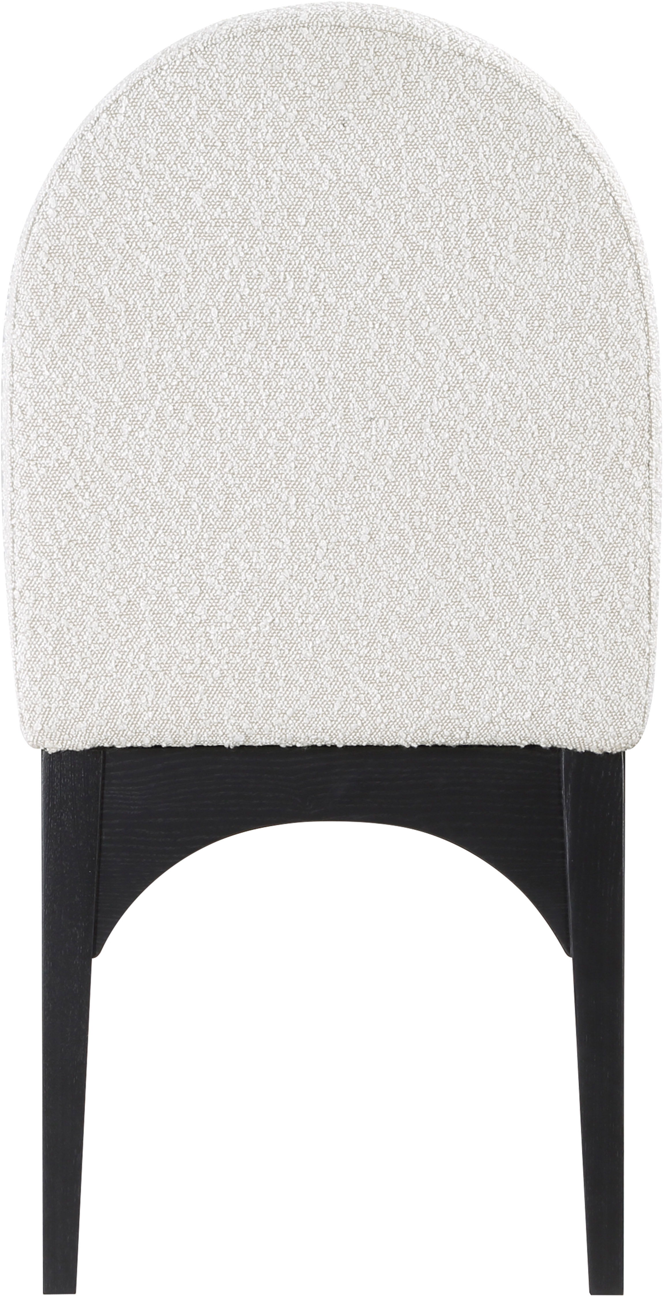 Waldorf - Boucle Dining Side Chair With Black Legs - Cream