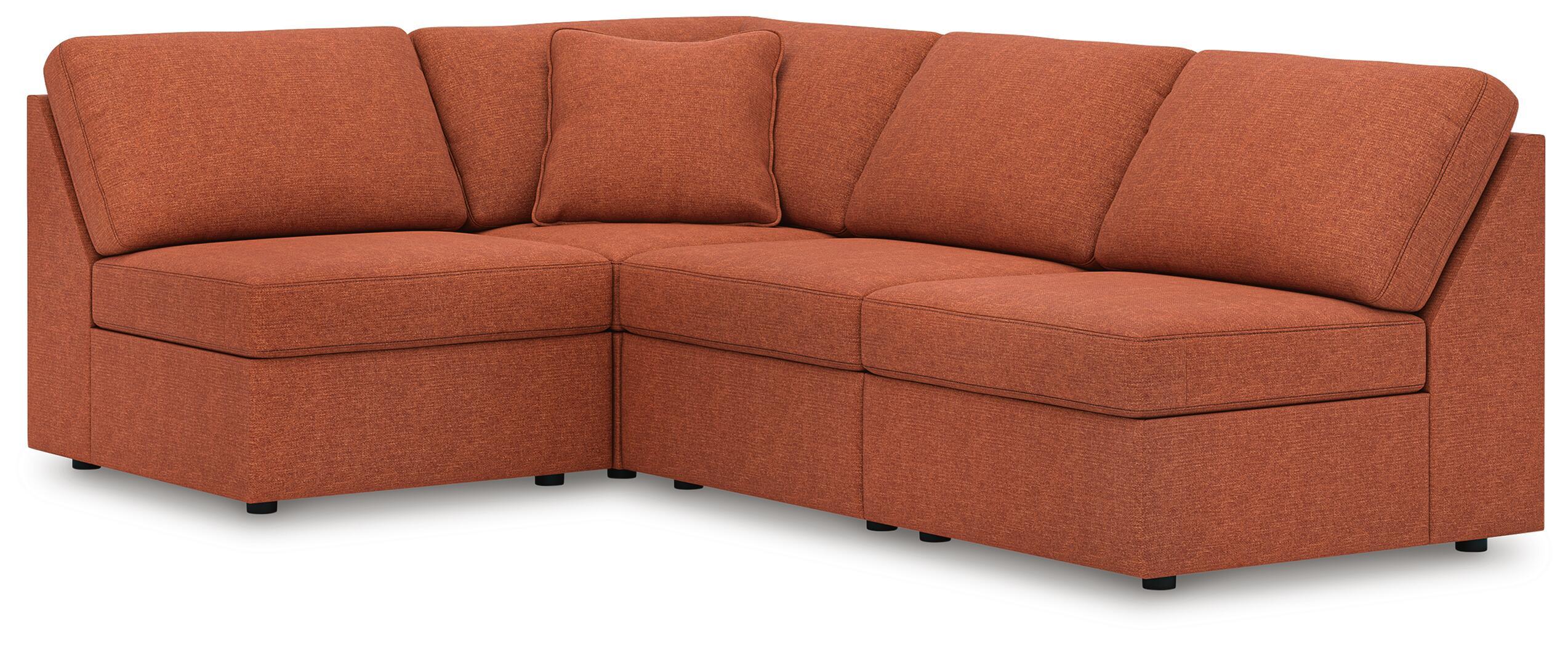 4 Pc · Sectional With 3 Armless Chairs