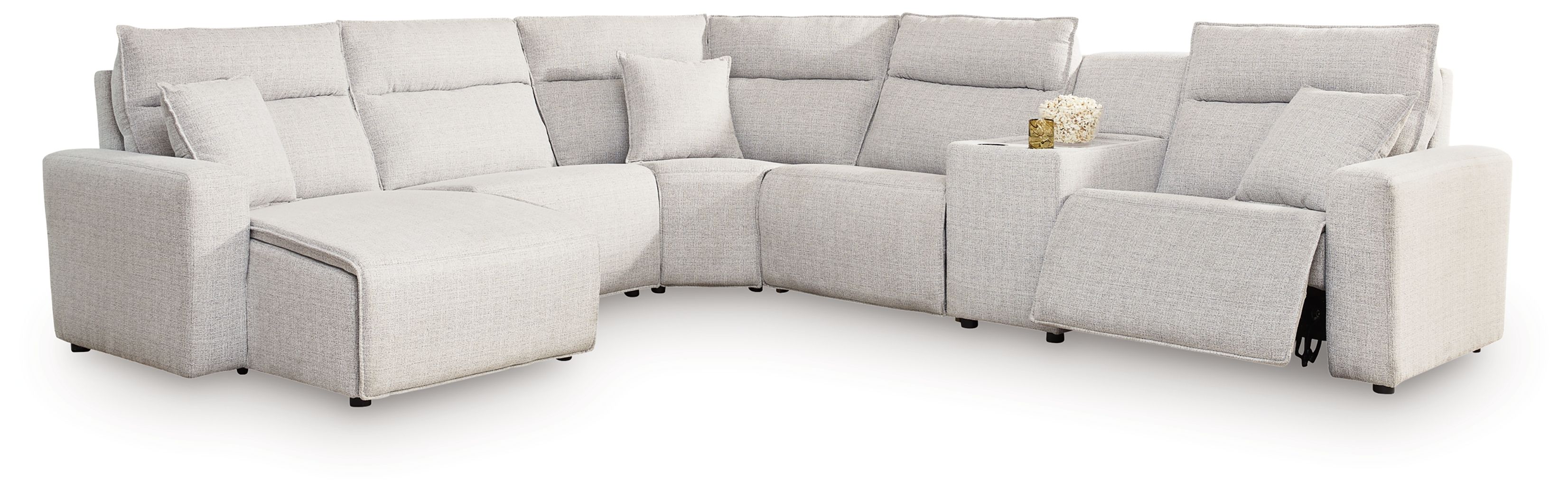 6 Pc · Power Reclining Sectional With LAF Press Back Power Chaise And Console