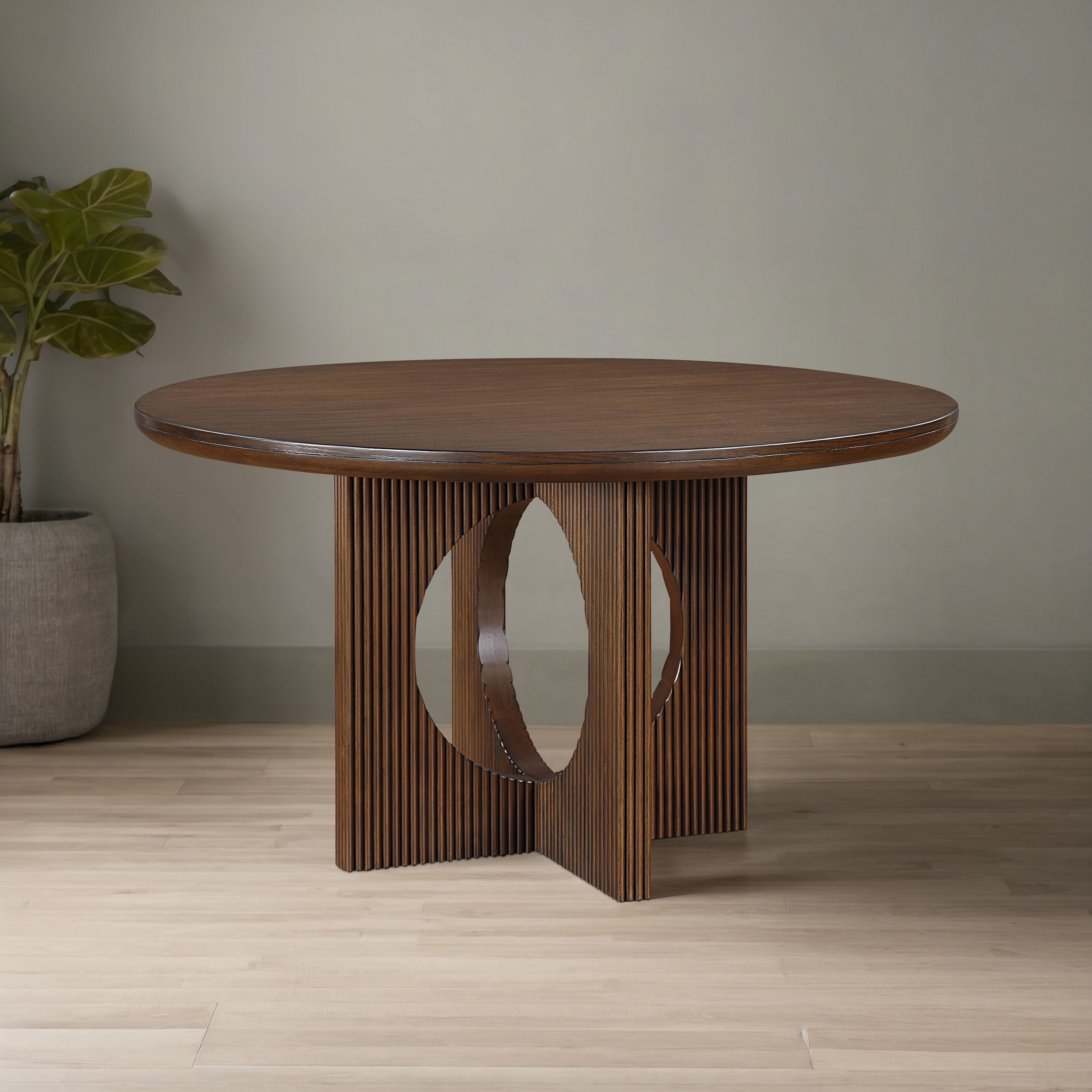 Rivas - Round Dining Table - Walnut