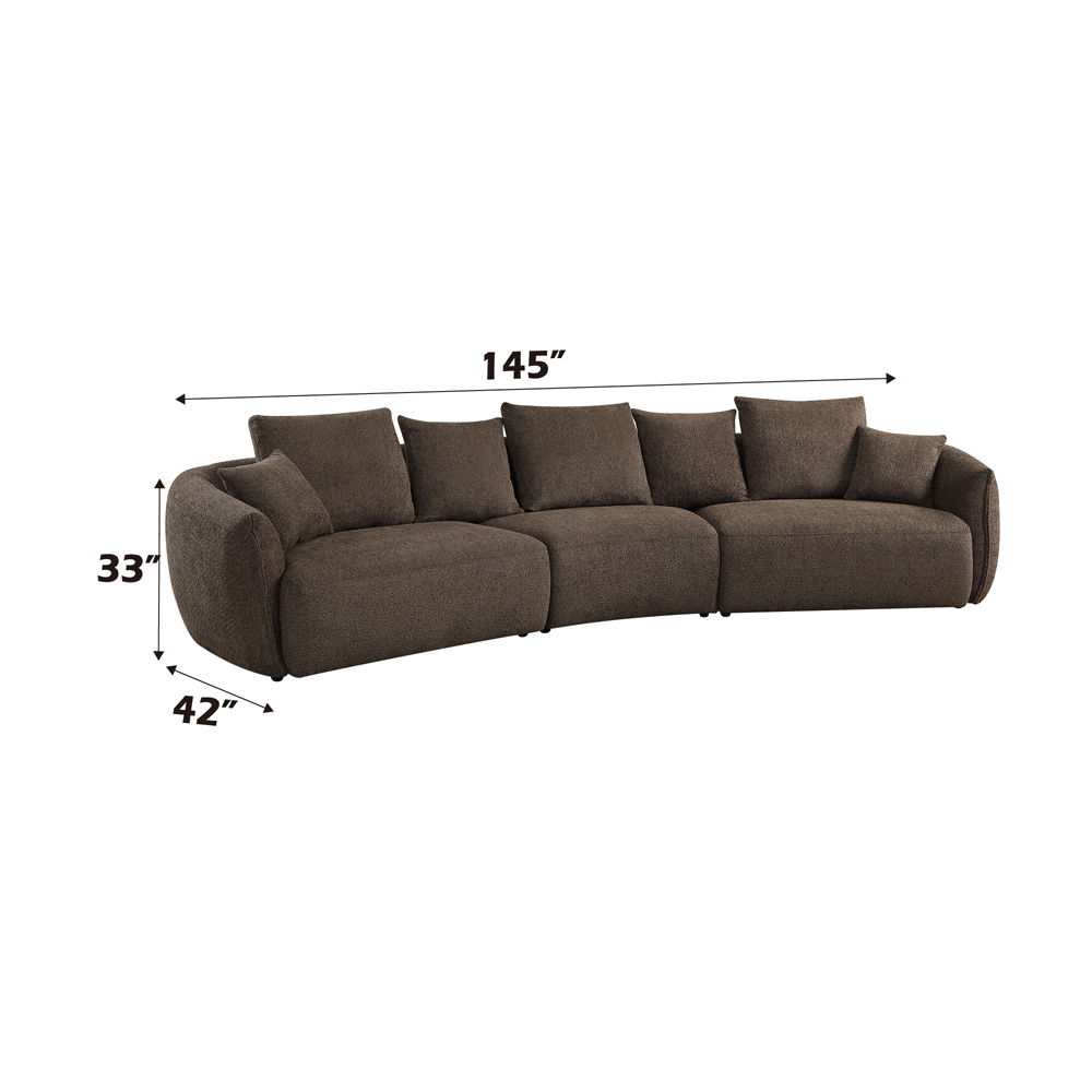 Bash - Sofa With 7 Pillows - Macca Anthology Boucle, dark brown, view 6