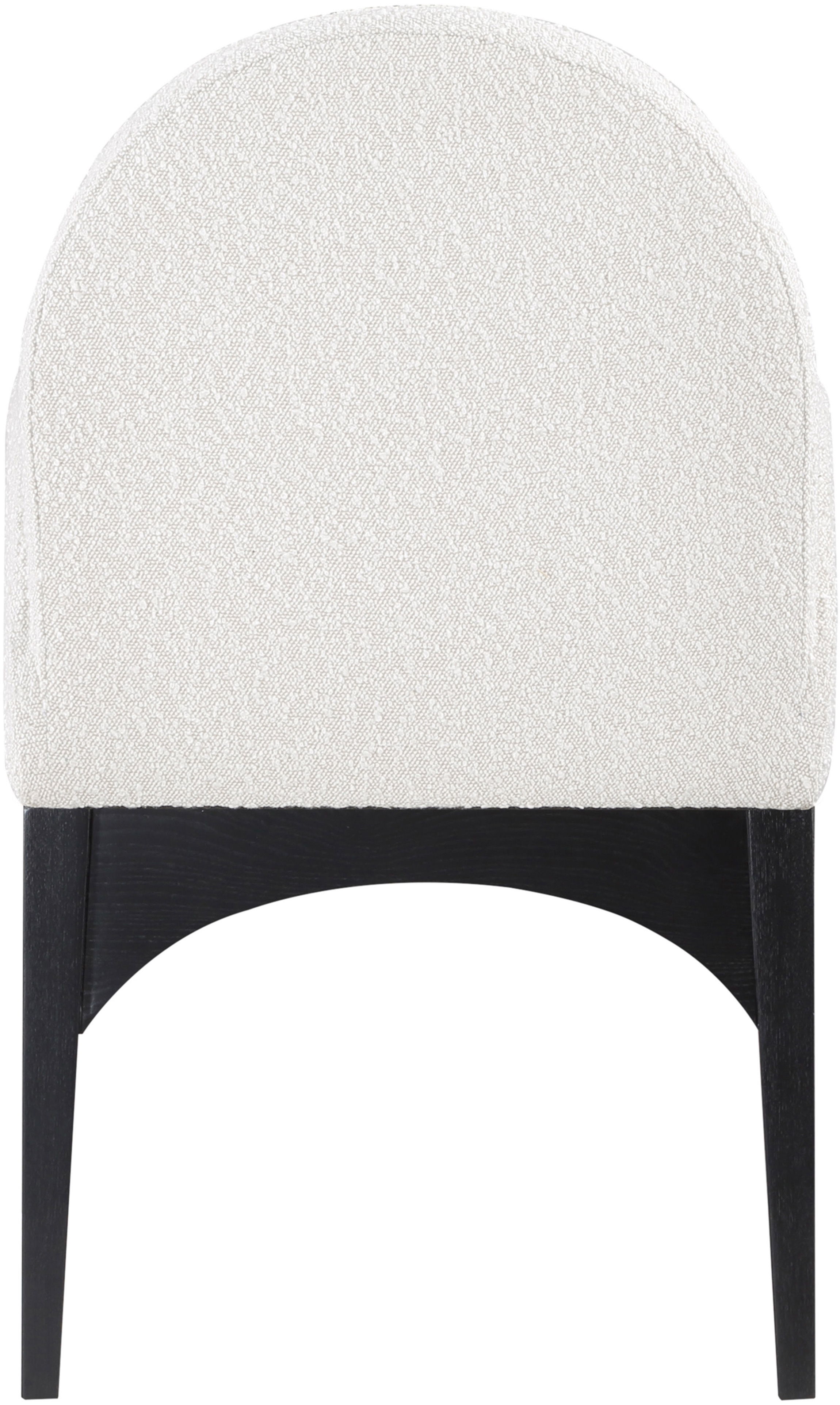 Waldorf - Boucle Dining Arm Chair With Black Legs - Cream