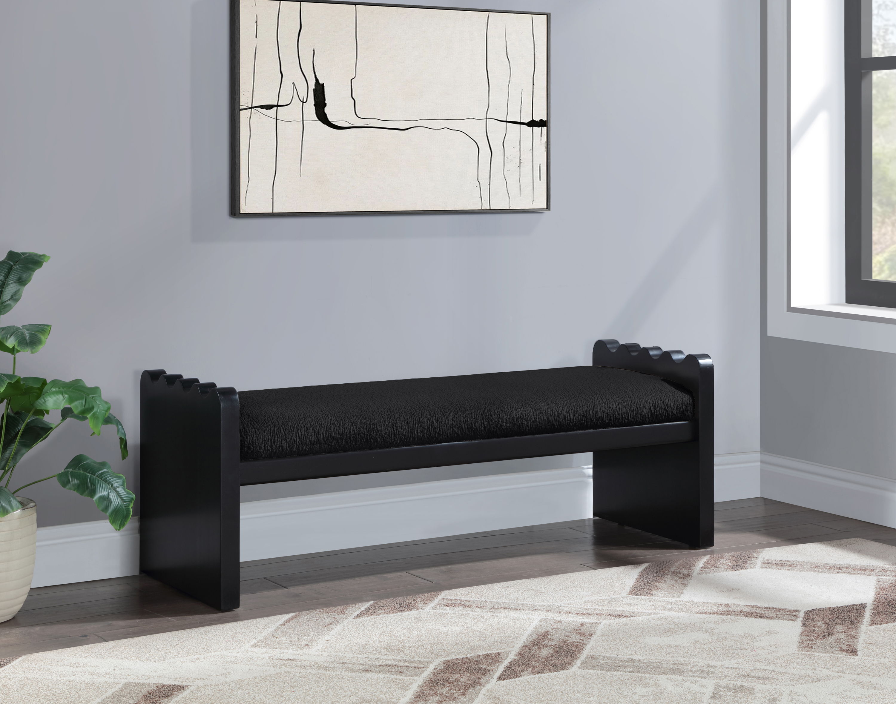 Sonia - Bench With Black Base - Black