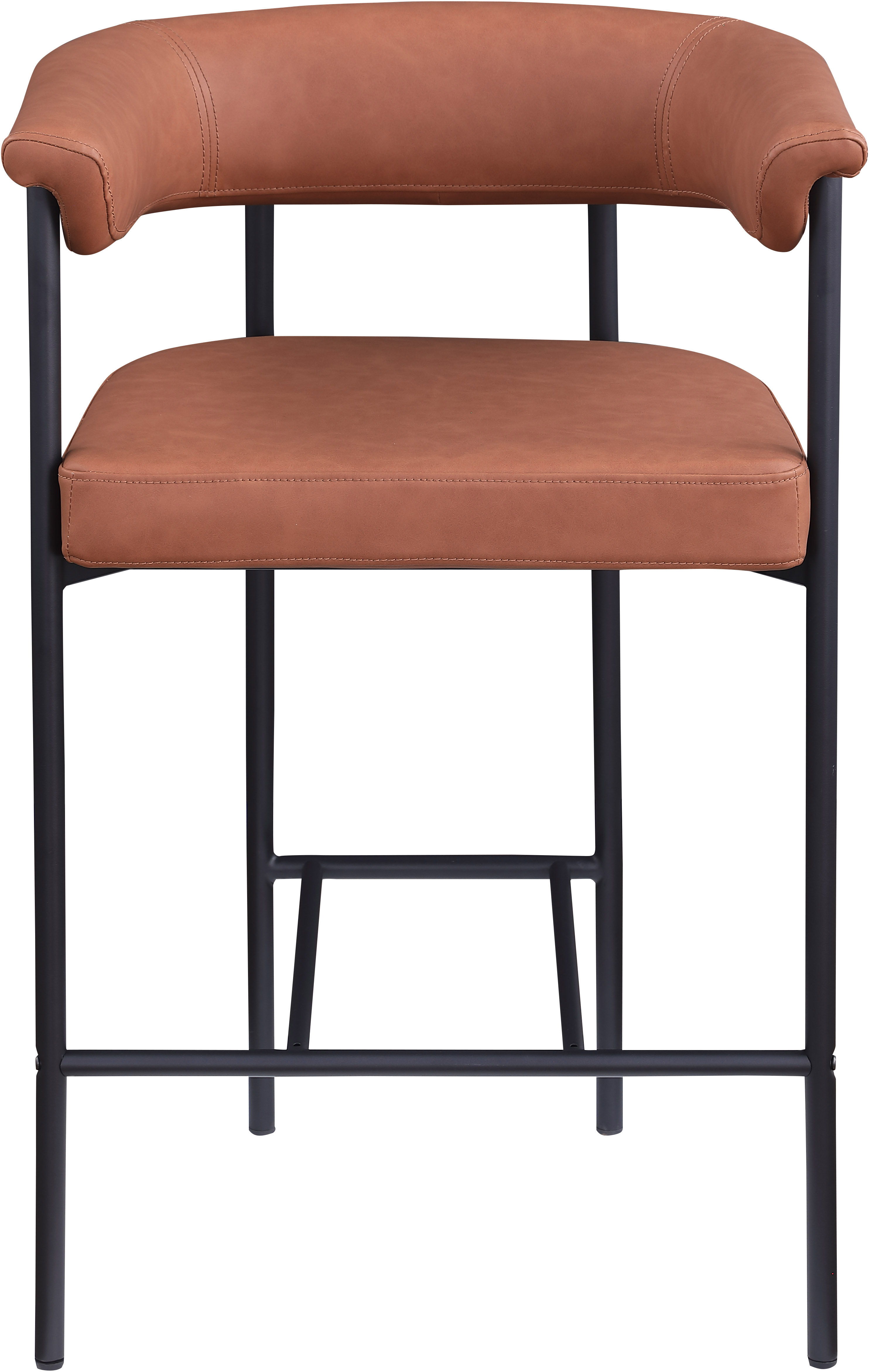 Malin - Faux Leather Counter Stool (Set of 2) - Cognac