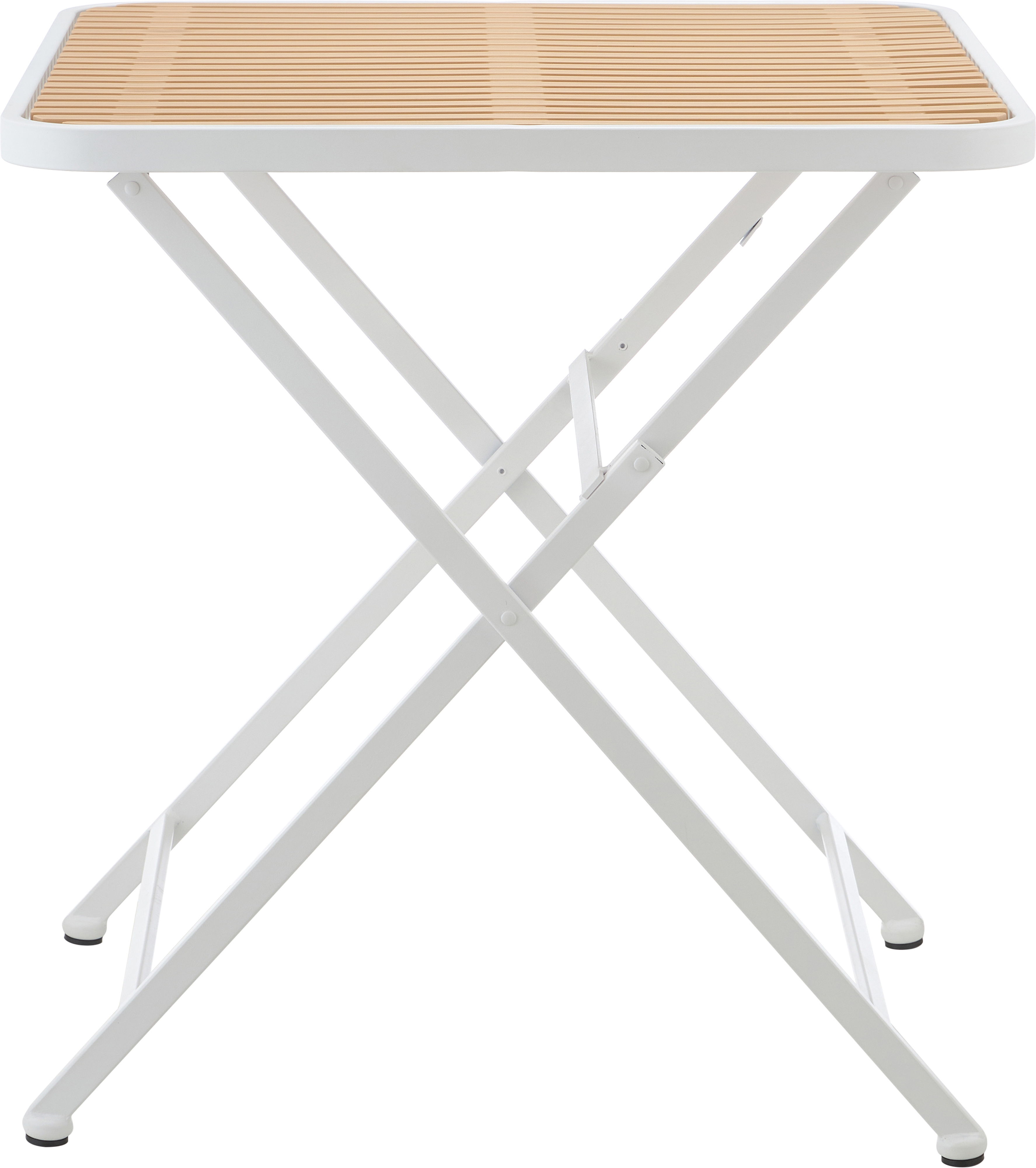 Marilla - Iron Outdoor Dining Table - White / Natural