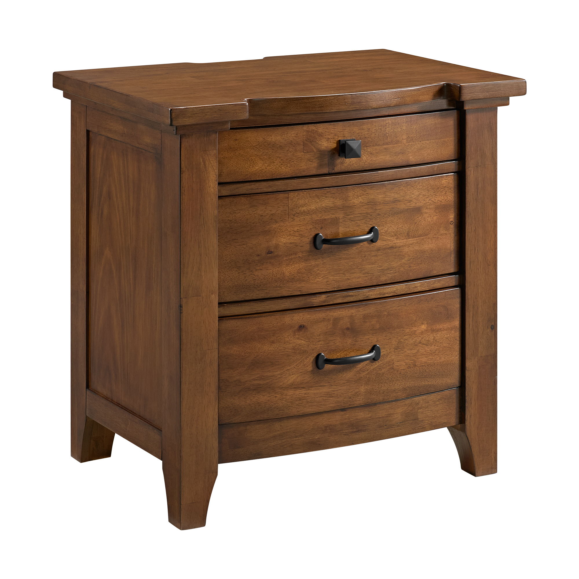Gage - Queen Sleigh Storage 3 Piece Bedroom Set With 2 Nightstands - Chestnut