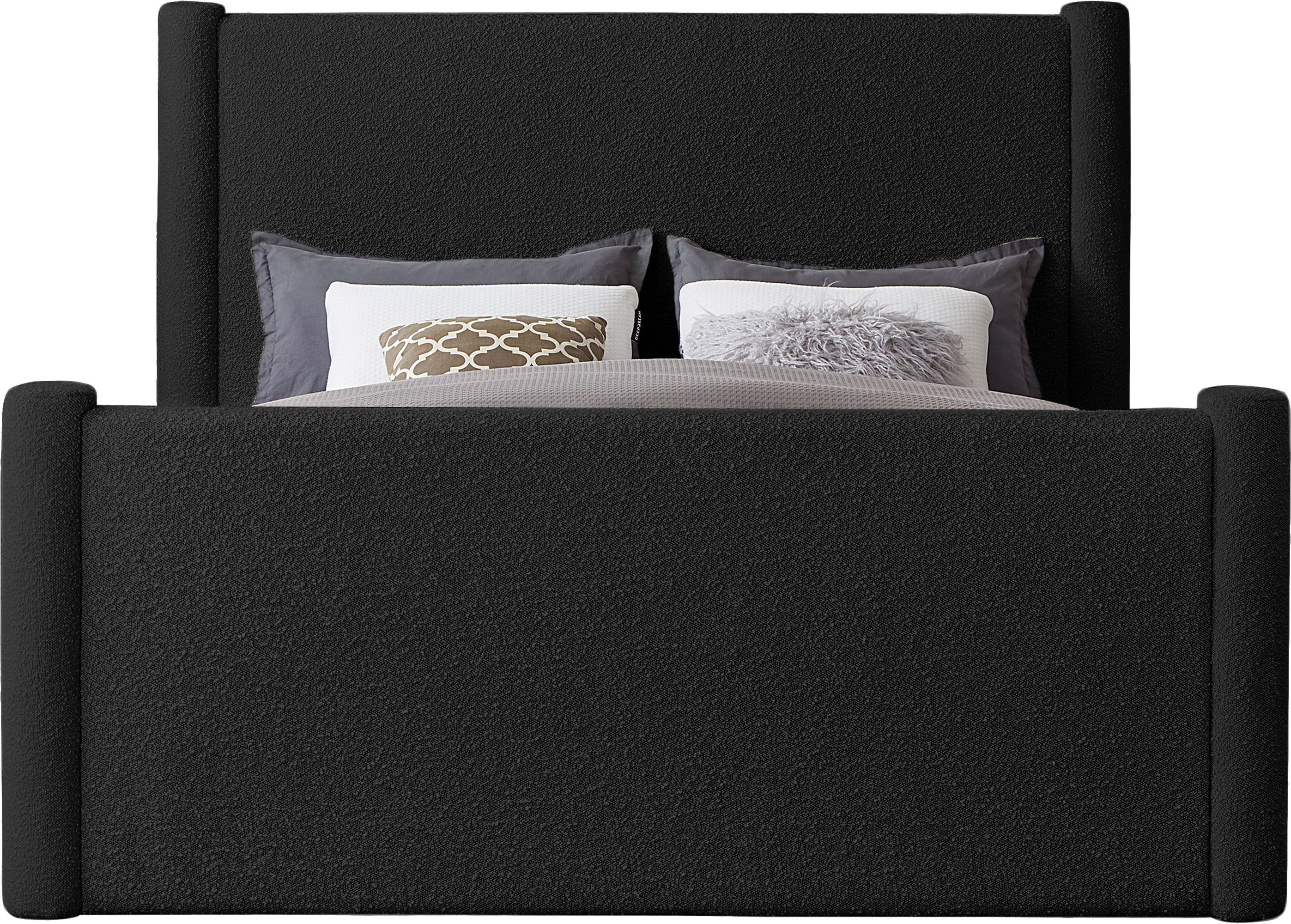 Elias - Boucle Queen Bed - Black