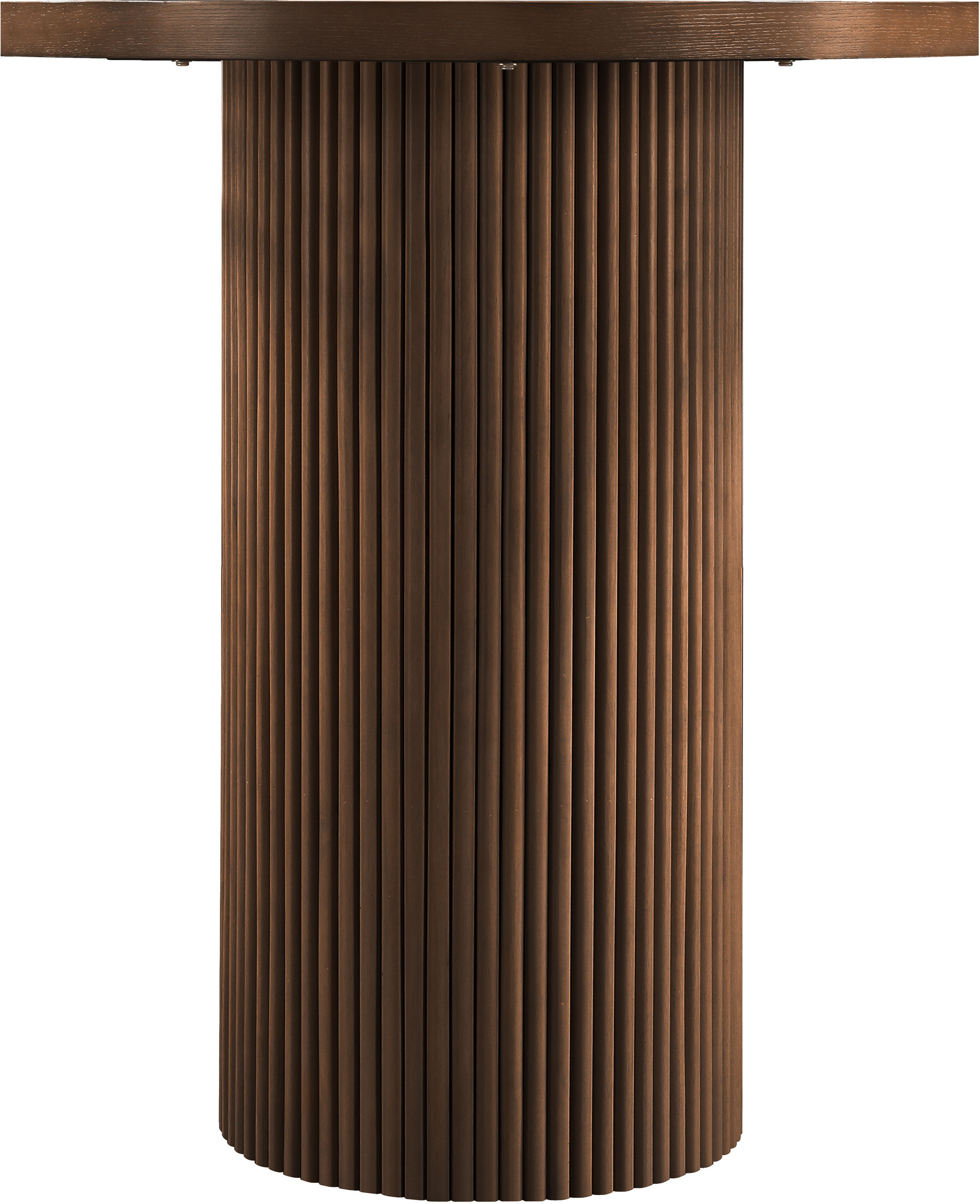 Belinda - Oak Veneer And Solid Wood Round Bar Height Table - Brown