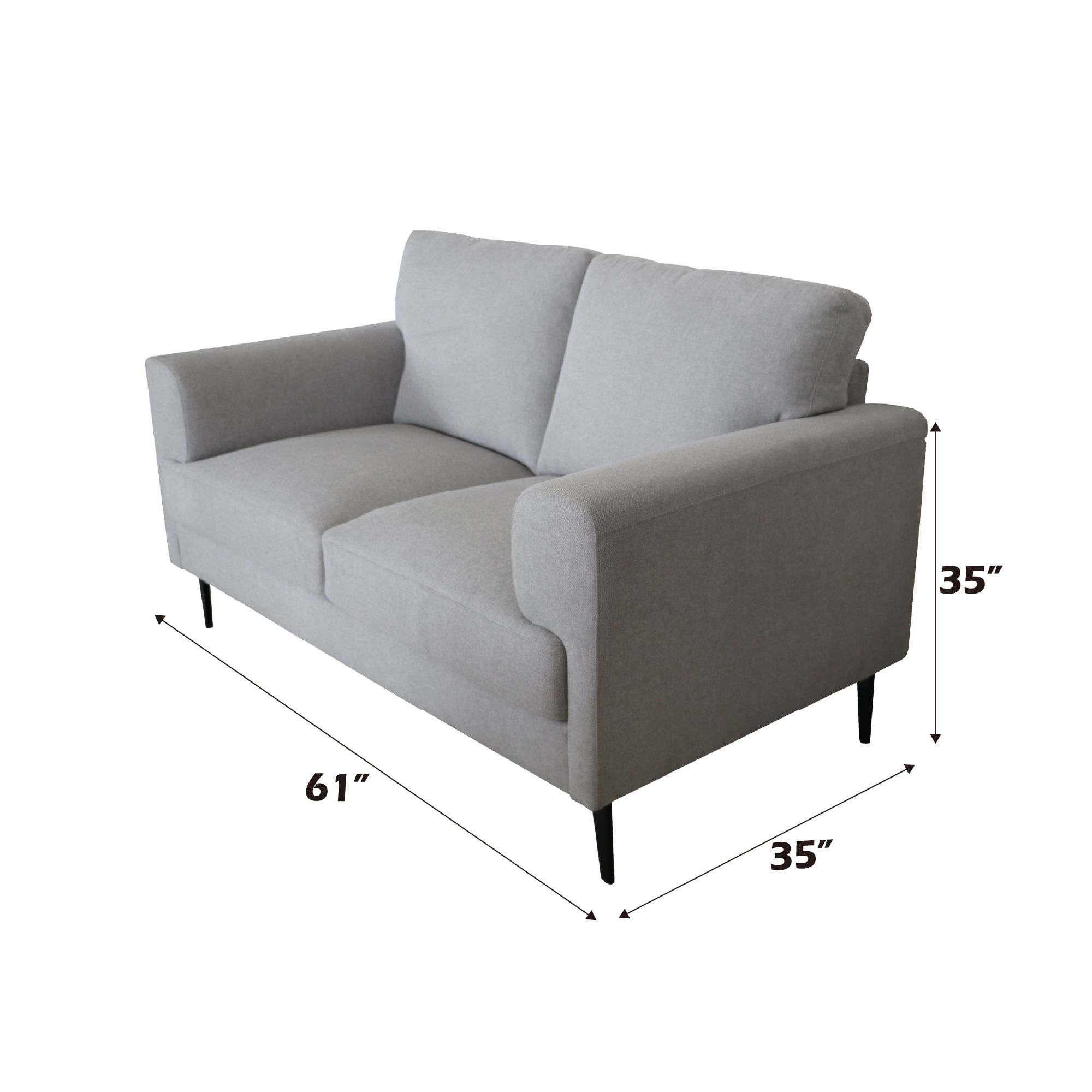 Kyrene - Loveseat - Light Gray Linen, light gray, view 4