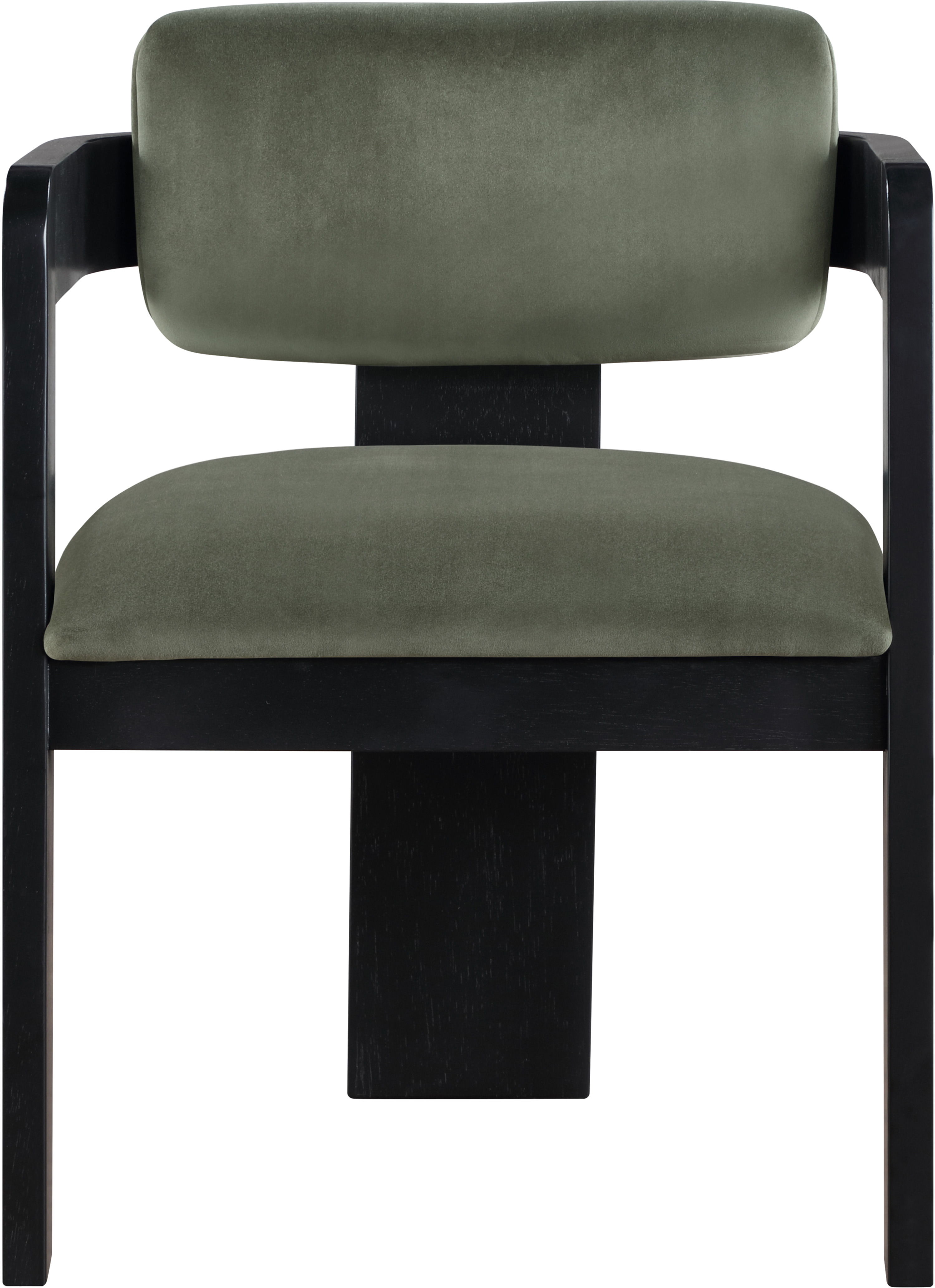Sacha - Velvet Dining Chair With Black Base (Set of 2) - Green