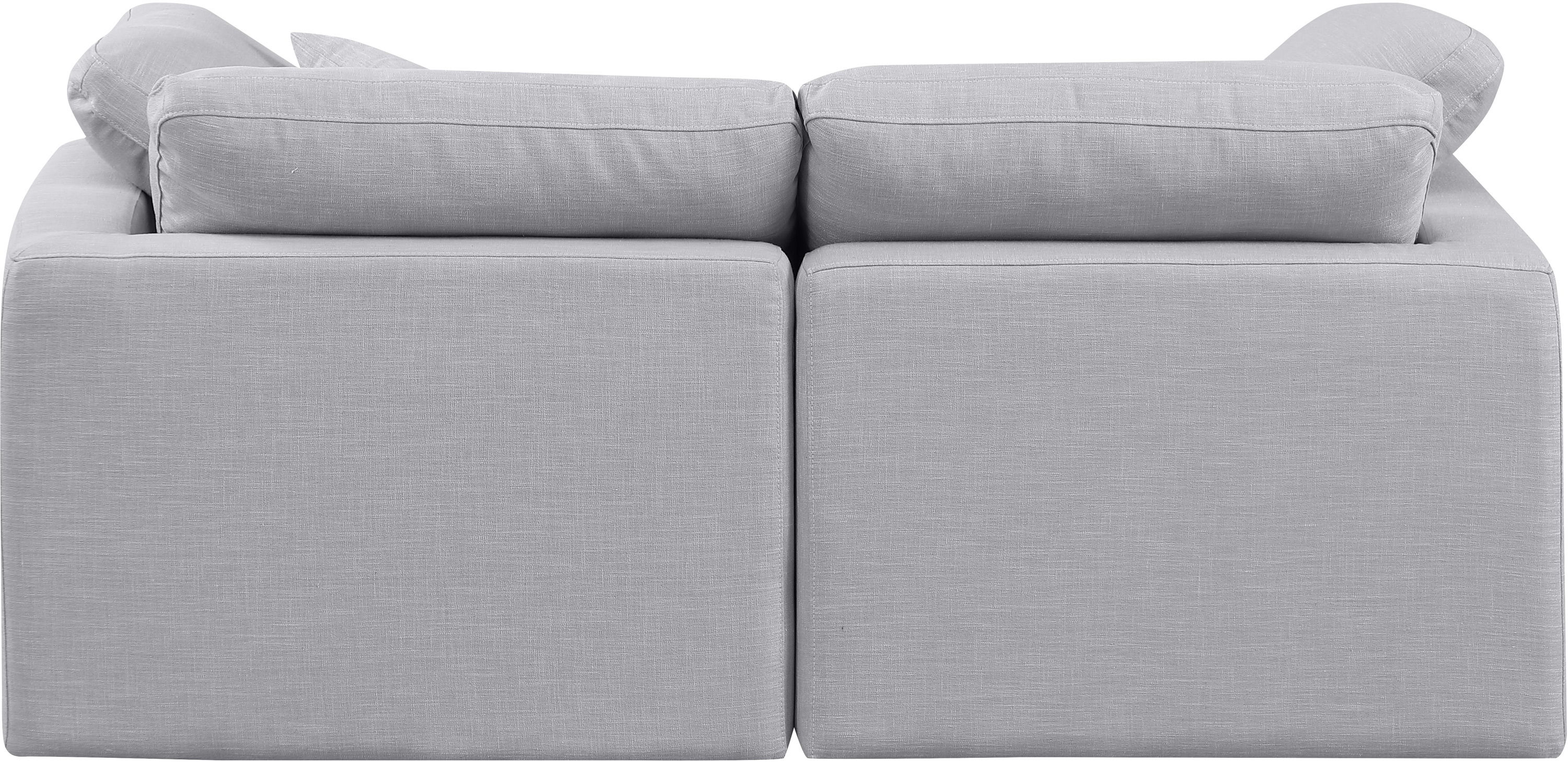 Indulge - Linen 2 Piece Modular Sofa - Gray