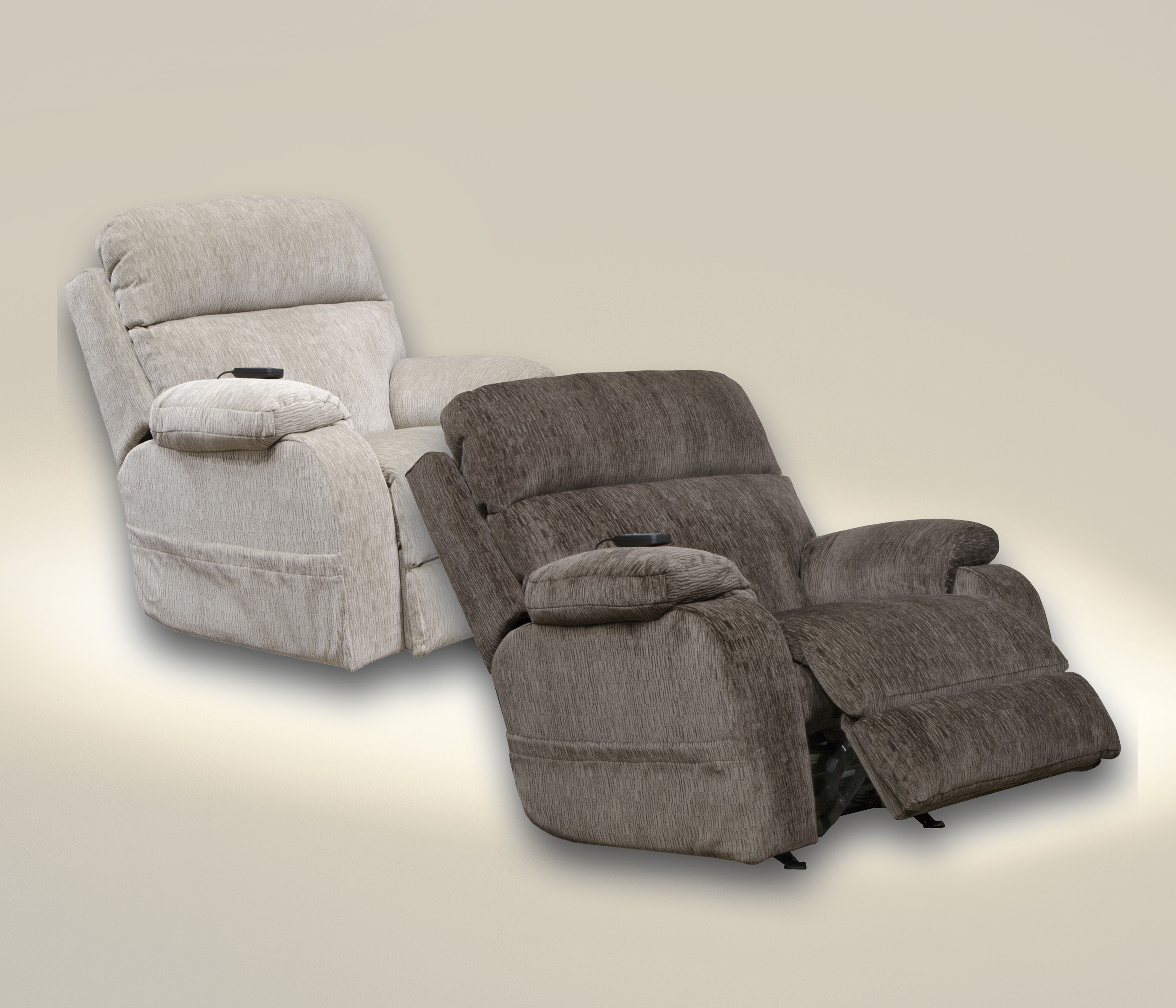 Refresher - Power Headrest Power Rocker Recliner With CR3 Heat/Massage/Lumbar - Cloud