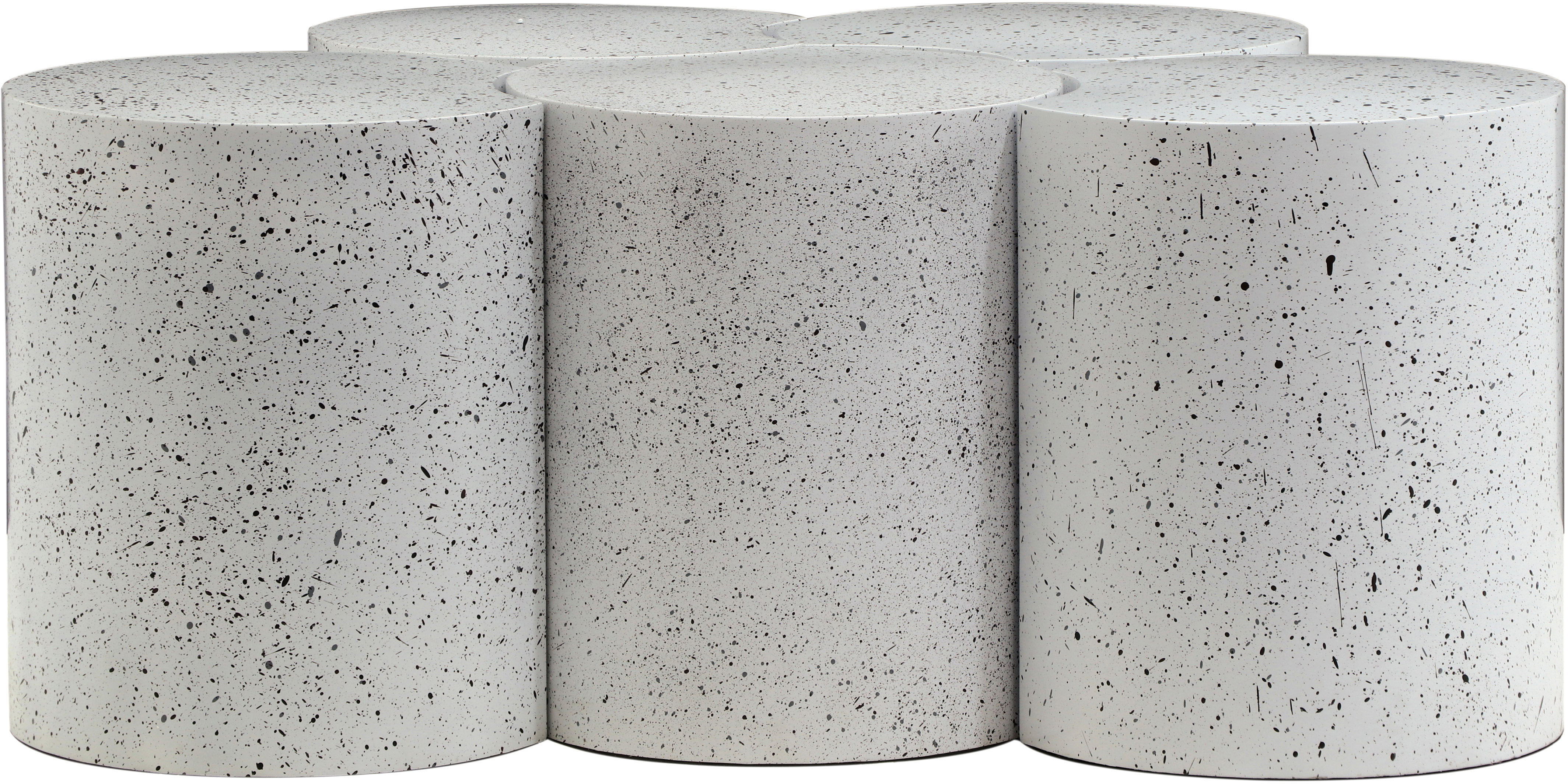 Dimple - 16" 5 Piece Modular Coffee Table - White Terazzo