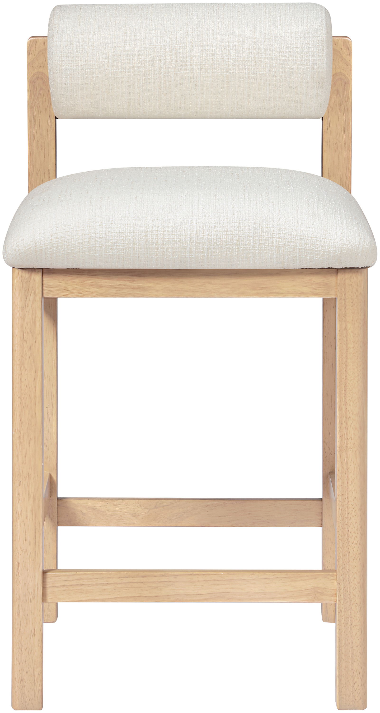 Roundhill - Linen Textured Fabric Counter Stool - Cream