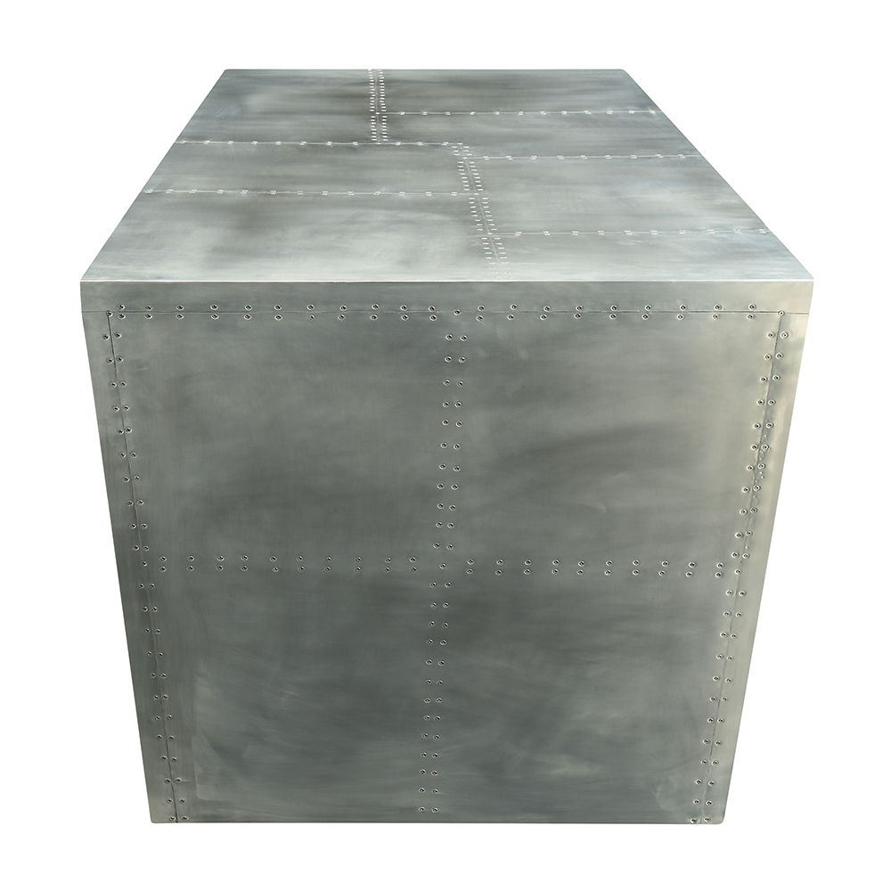 Brancaster - Executive Writing Desk - Aluminum, silver, view 3