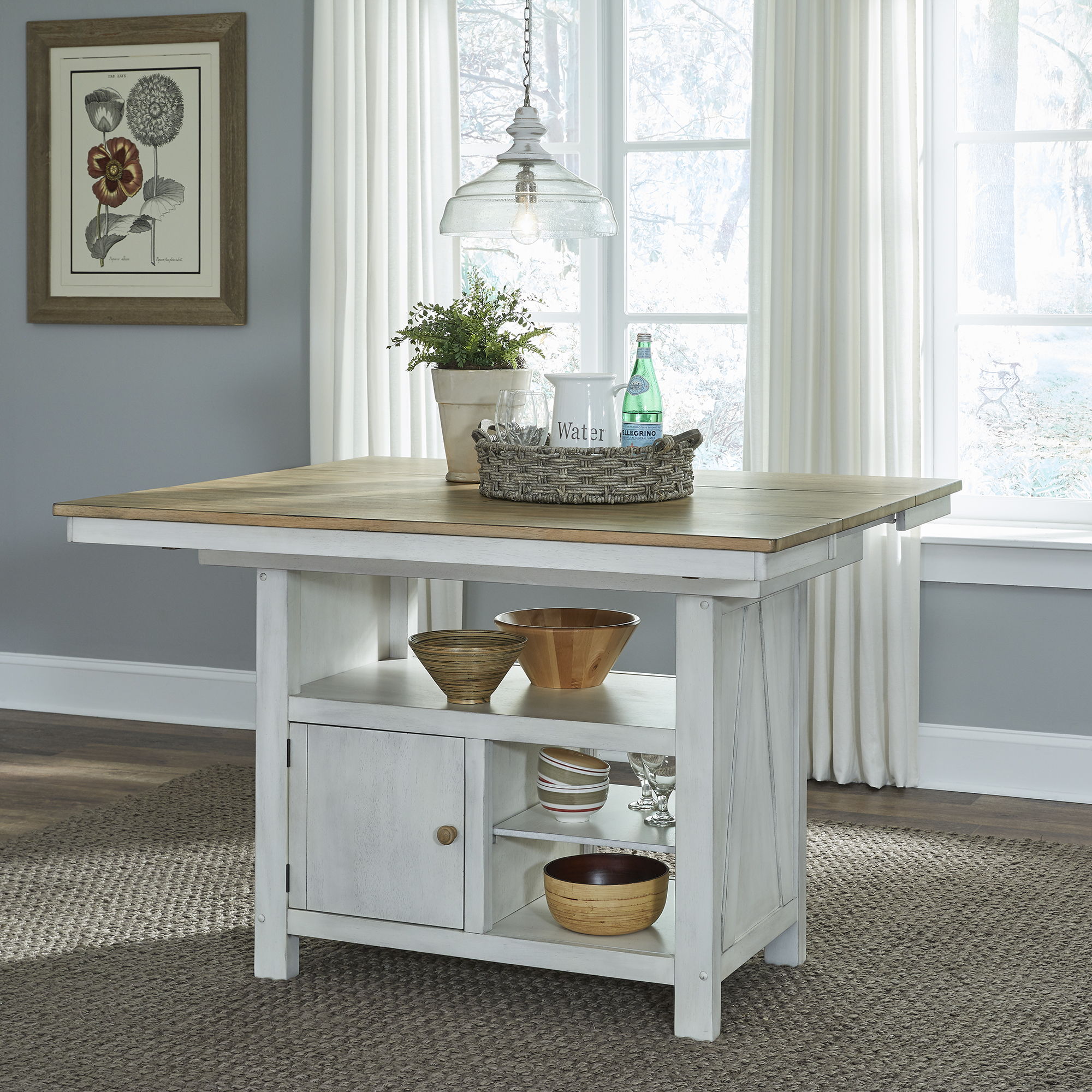 Liberty Furniture Lindsey Farm - Kitchen Island - Weathered White