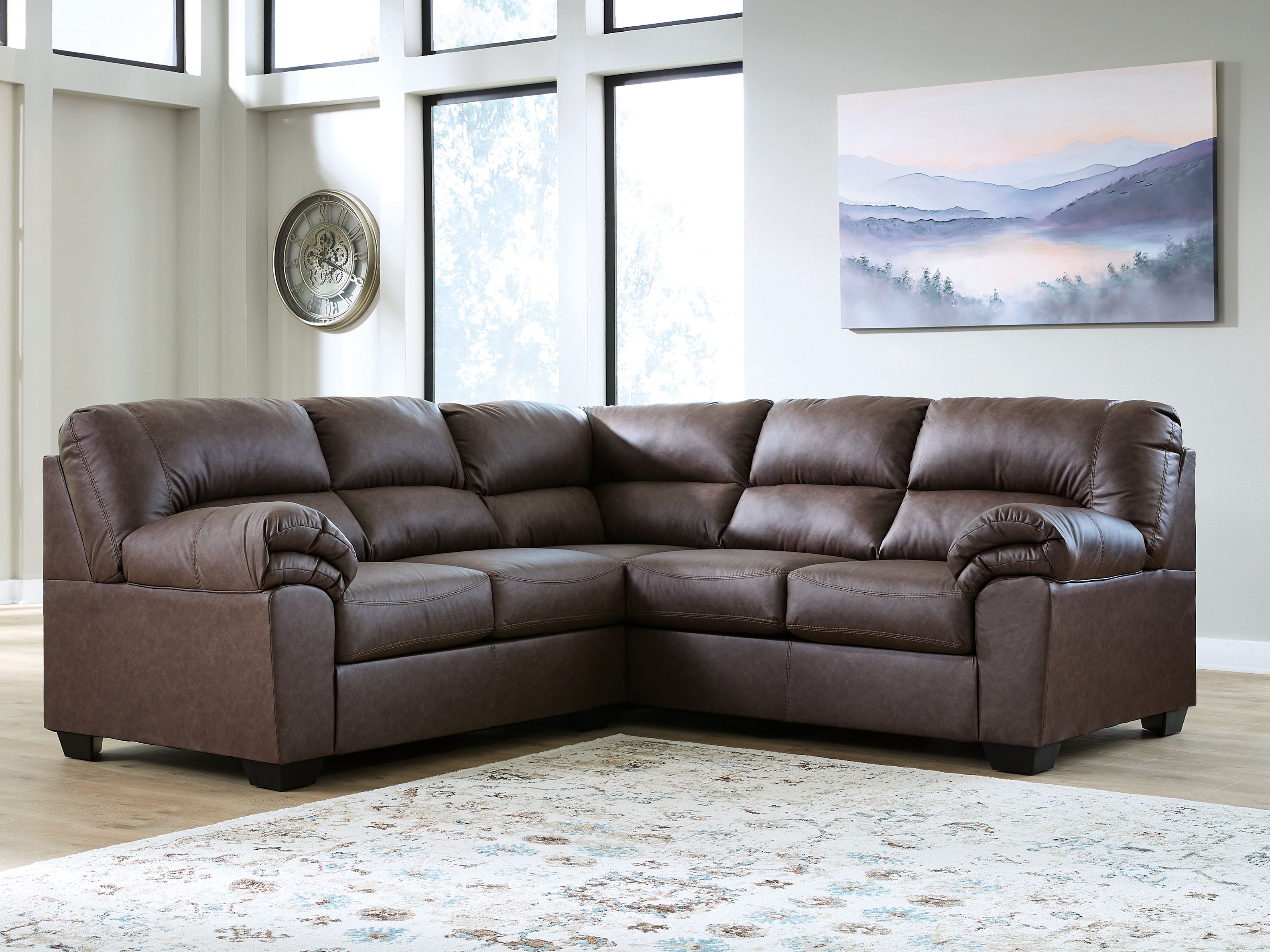 Ashley Furniture WillowBend - 2-Piece Sectional With RAF Sofa With Corner Wedge - Umber - Image 2