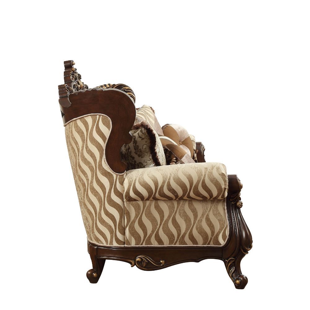 Shalisa - Sofa With 7 Pillows (Same Lv01585) - Fabric & Walnut, dark brown, view 3