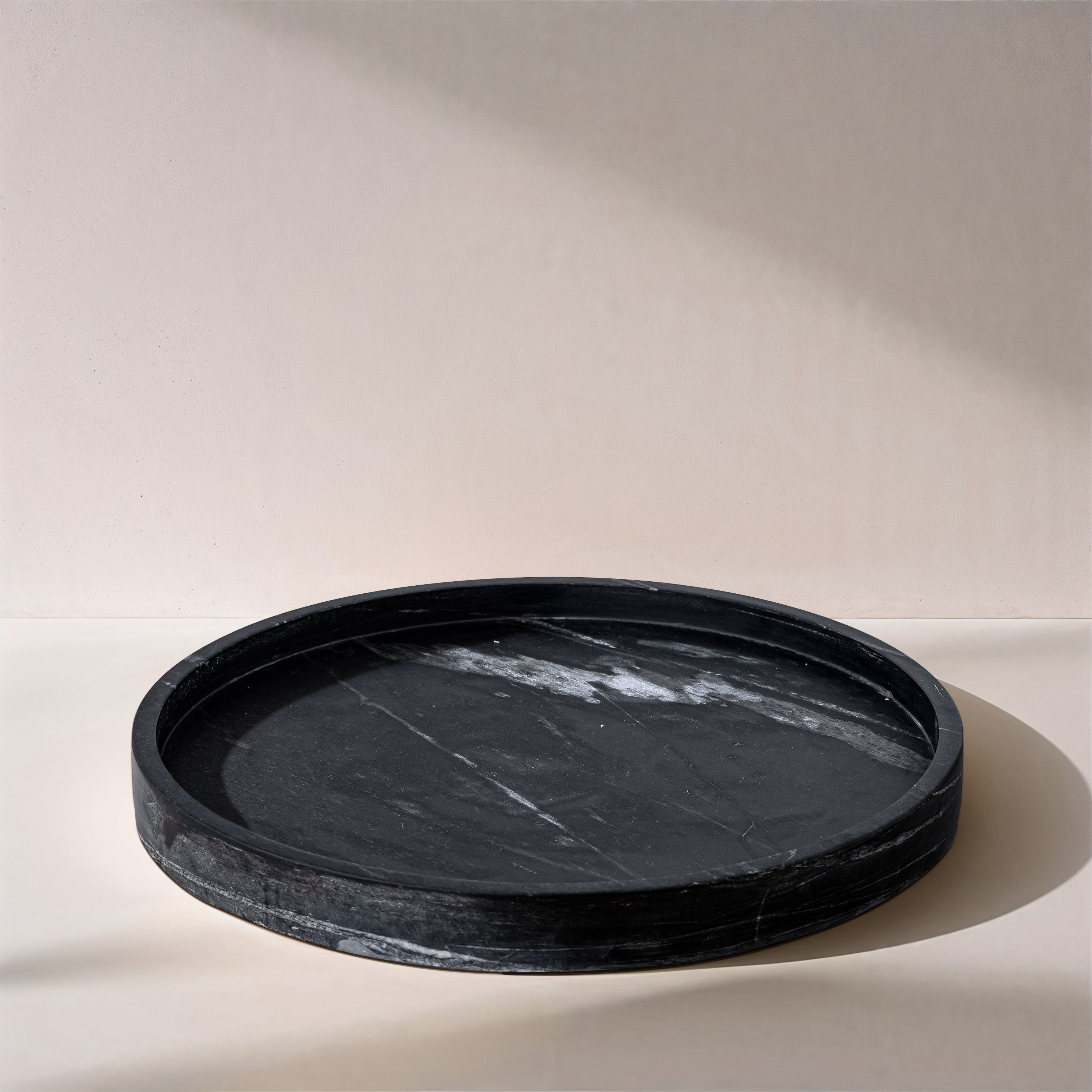Barletta - Marble Round Tray - Black