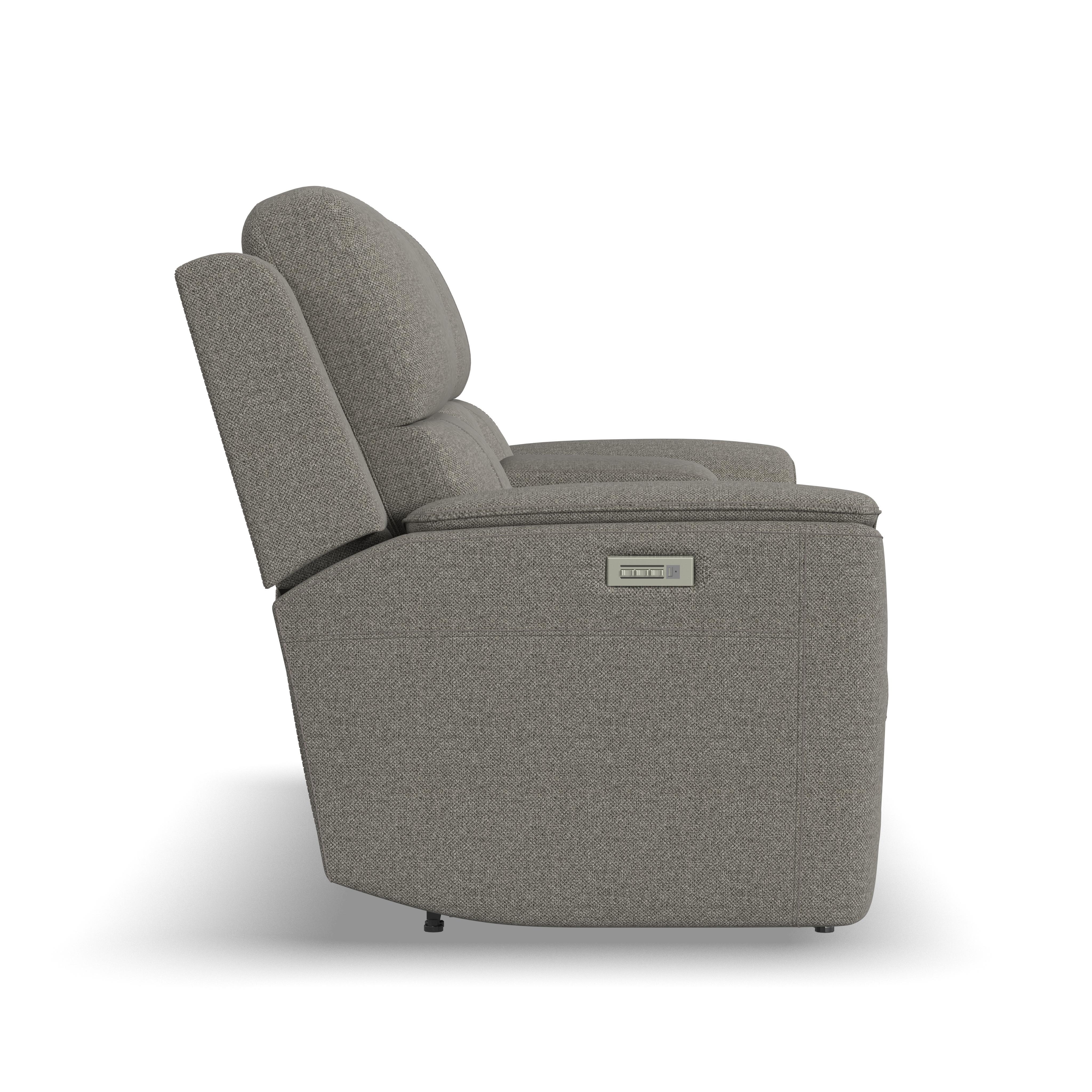 Henry - Power Reclining Loveseat With Console & Power Headrests & Lumbar - Fog, gray, view 3